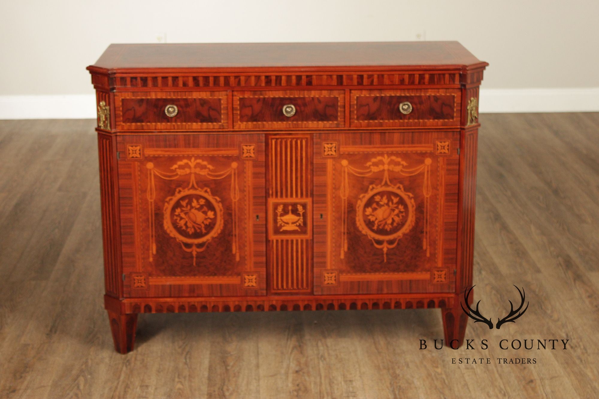 Italian Neoclassical Style Marquetry Inlaid Server