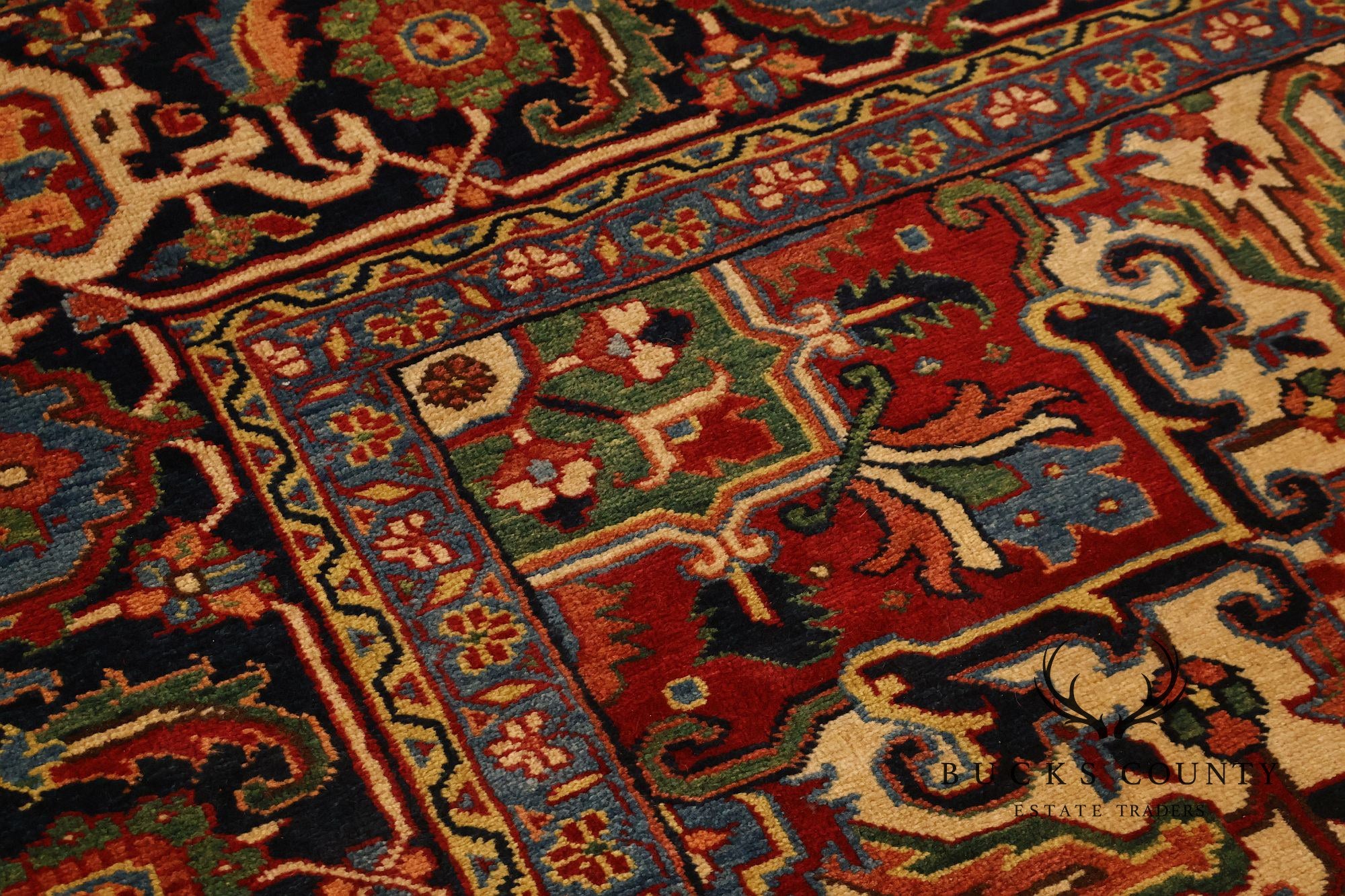 Persian Heriz Hand Knotted Wool Room Size Rug 9' x 13'