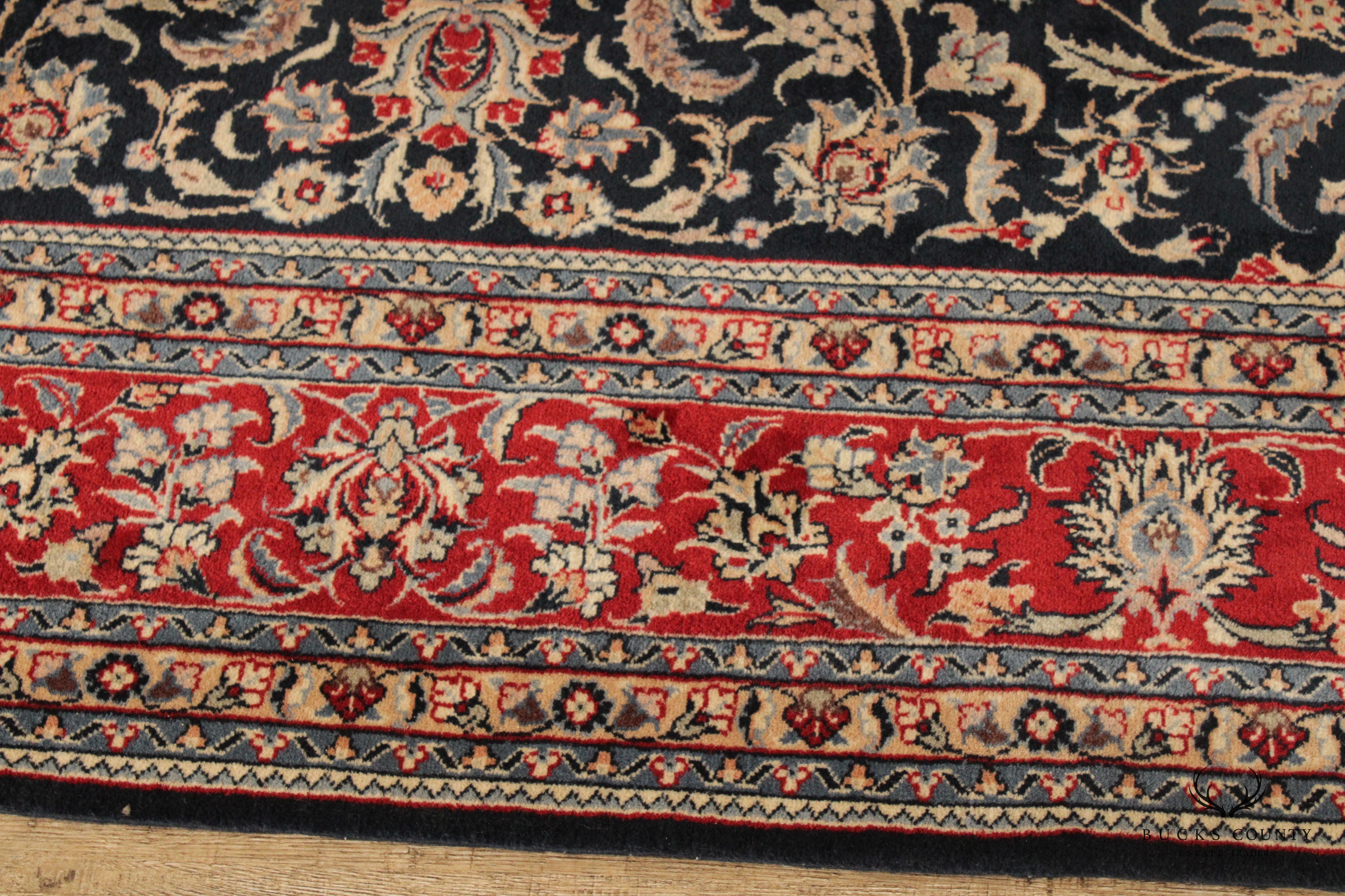 Persian Kashan Wool Area Rug, 9' x 6'