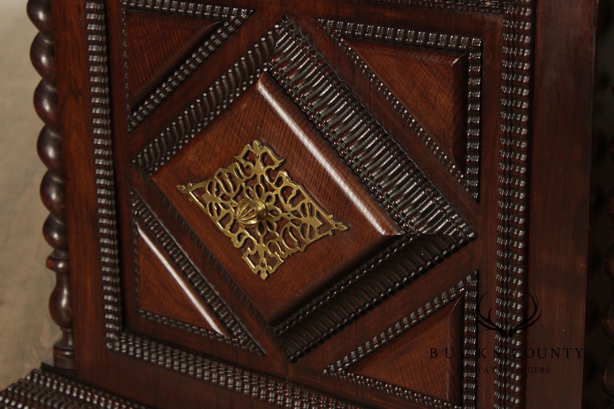 Antique Anglo Indian Carved Executive Desk