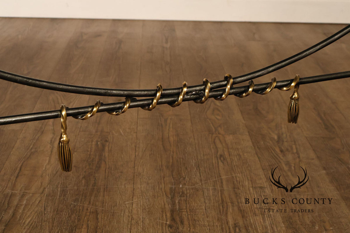 Maitland Smith Leather Top Sword Console