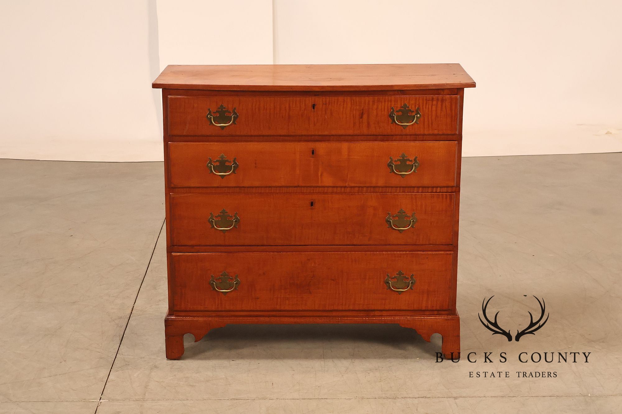 Antique American Chippendale Tiger Maple Chest