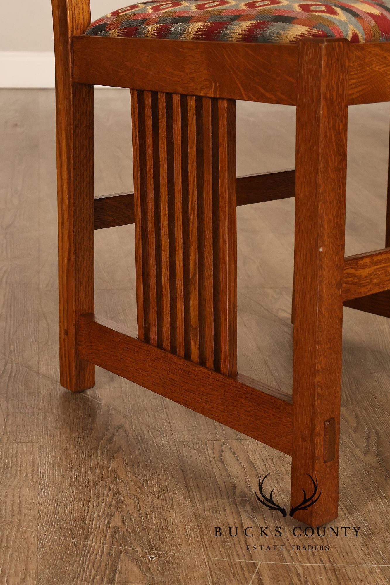 Stickley Mission Collection Set Of Six Oak High Back Spindle Dining Chairs
