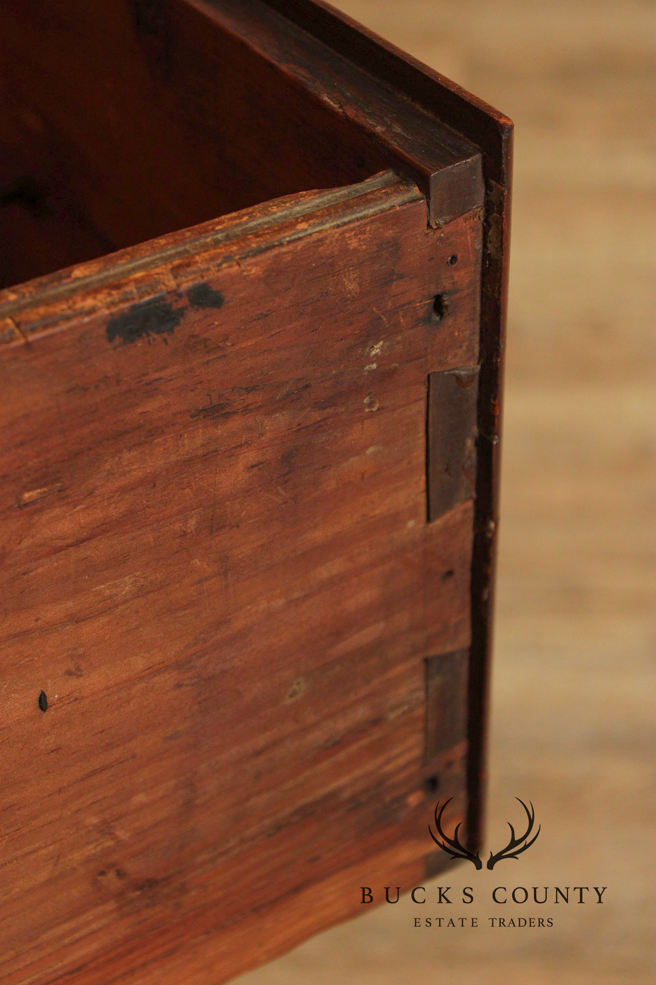Antique American Chippendale Period Cherry Tall Chest Of Drawers