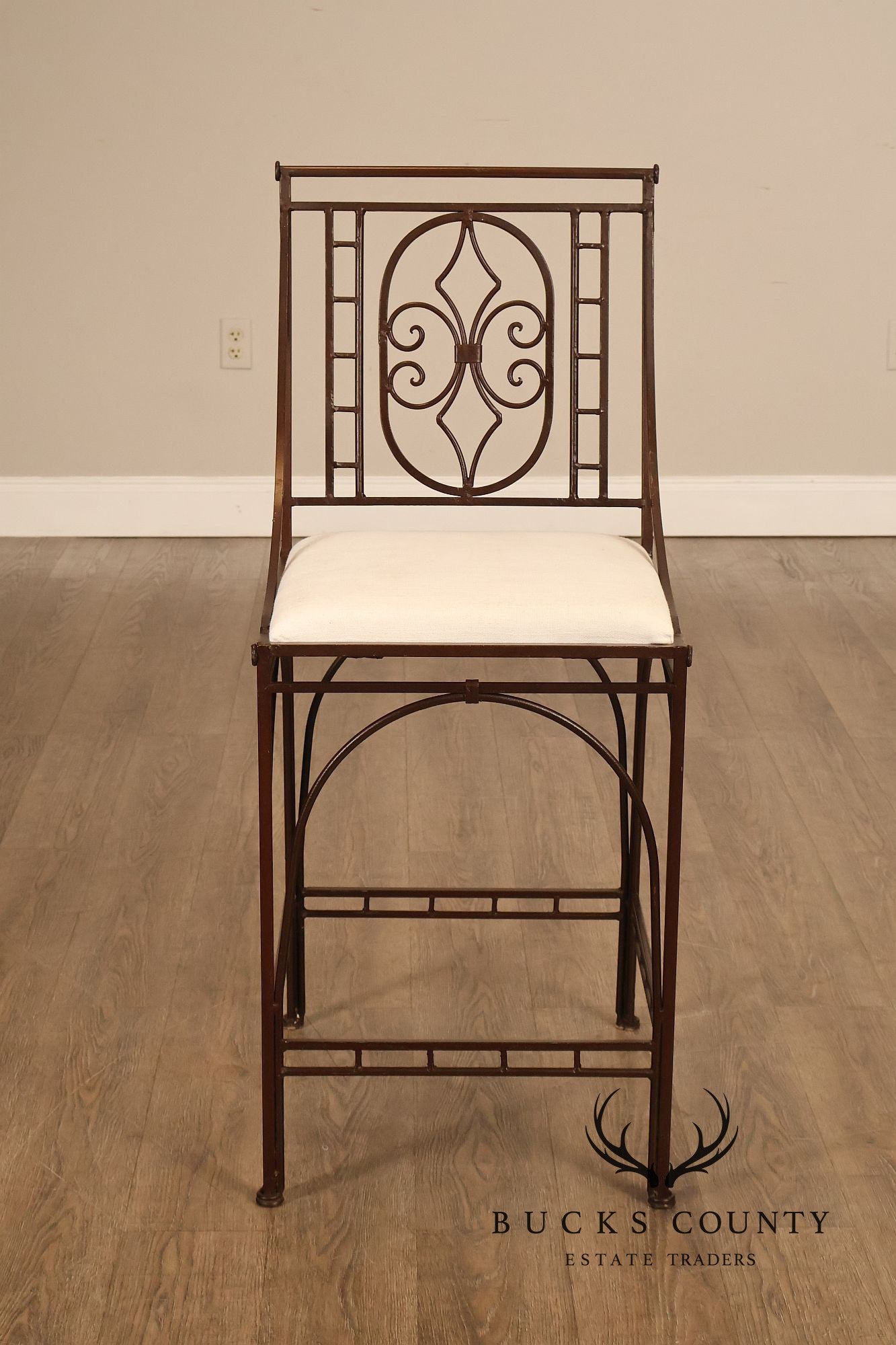 French Art Deco Style Set of Four Counter Stools