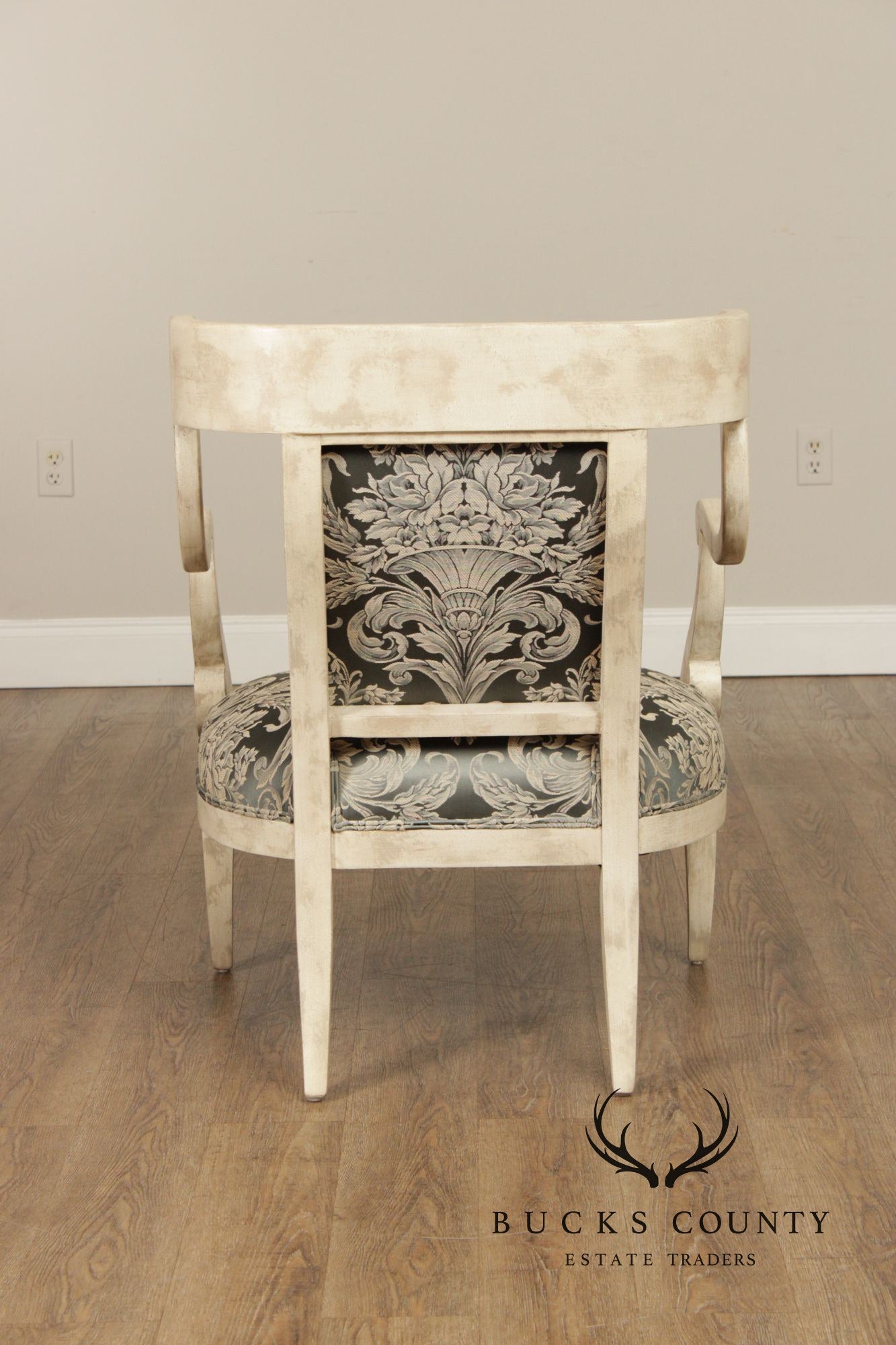 Regency Style Pair Of Painted Fauteuil Armchairs