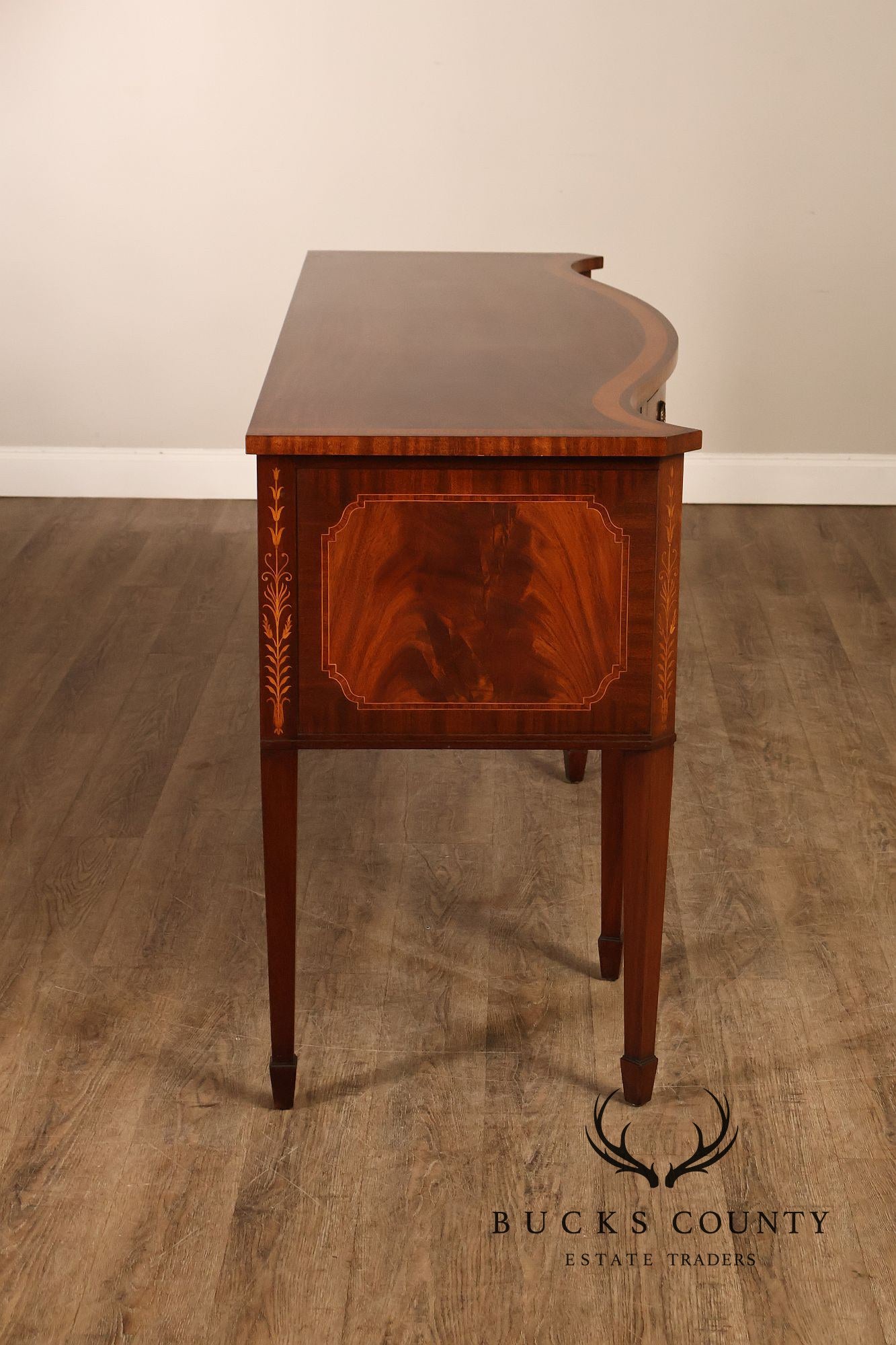 Federal Style Custom Mahogany Sideboard With Inlay And Tambour Door