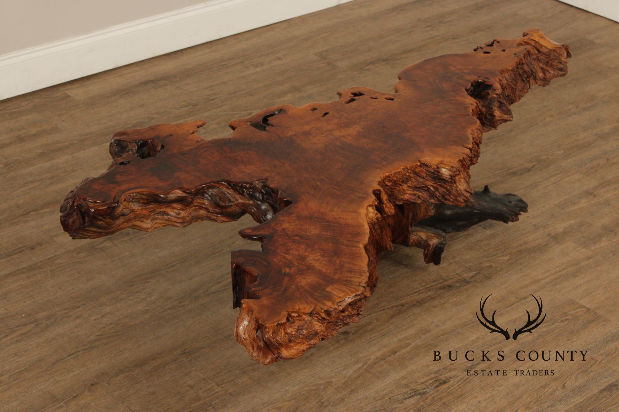 MID CENTURY MODERN LIVE EDGE DRIFTWOOD COFFEE TABLE