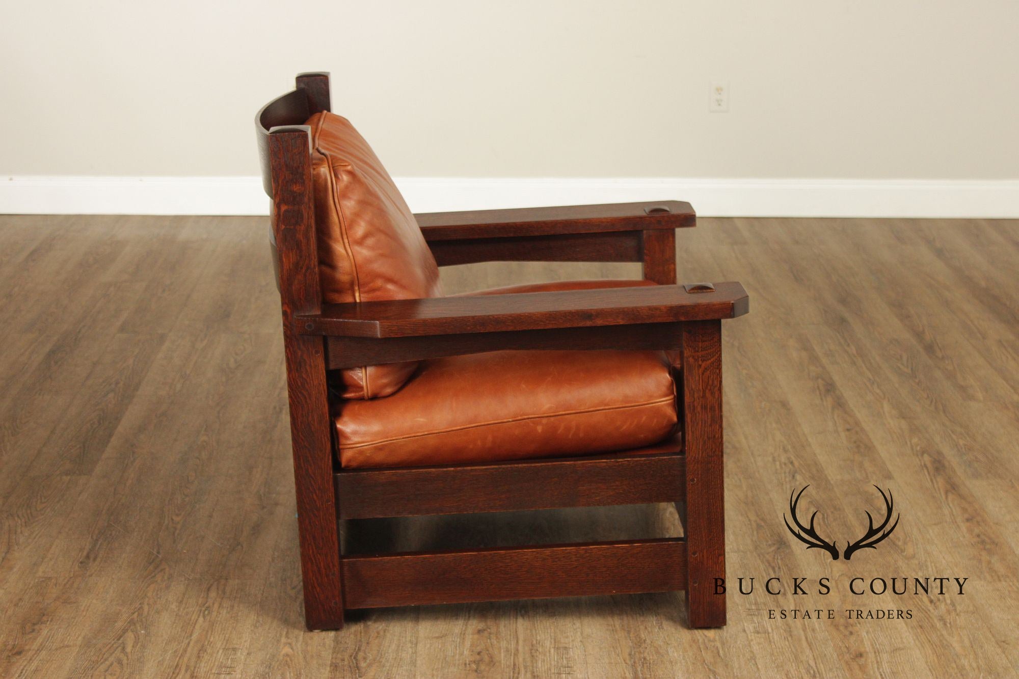 Stickley Mission Collection 'Eastwood' Armchair with Foot Stool