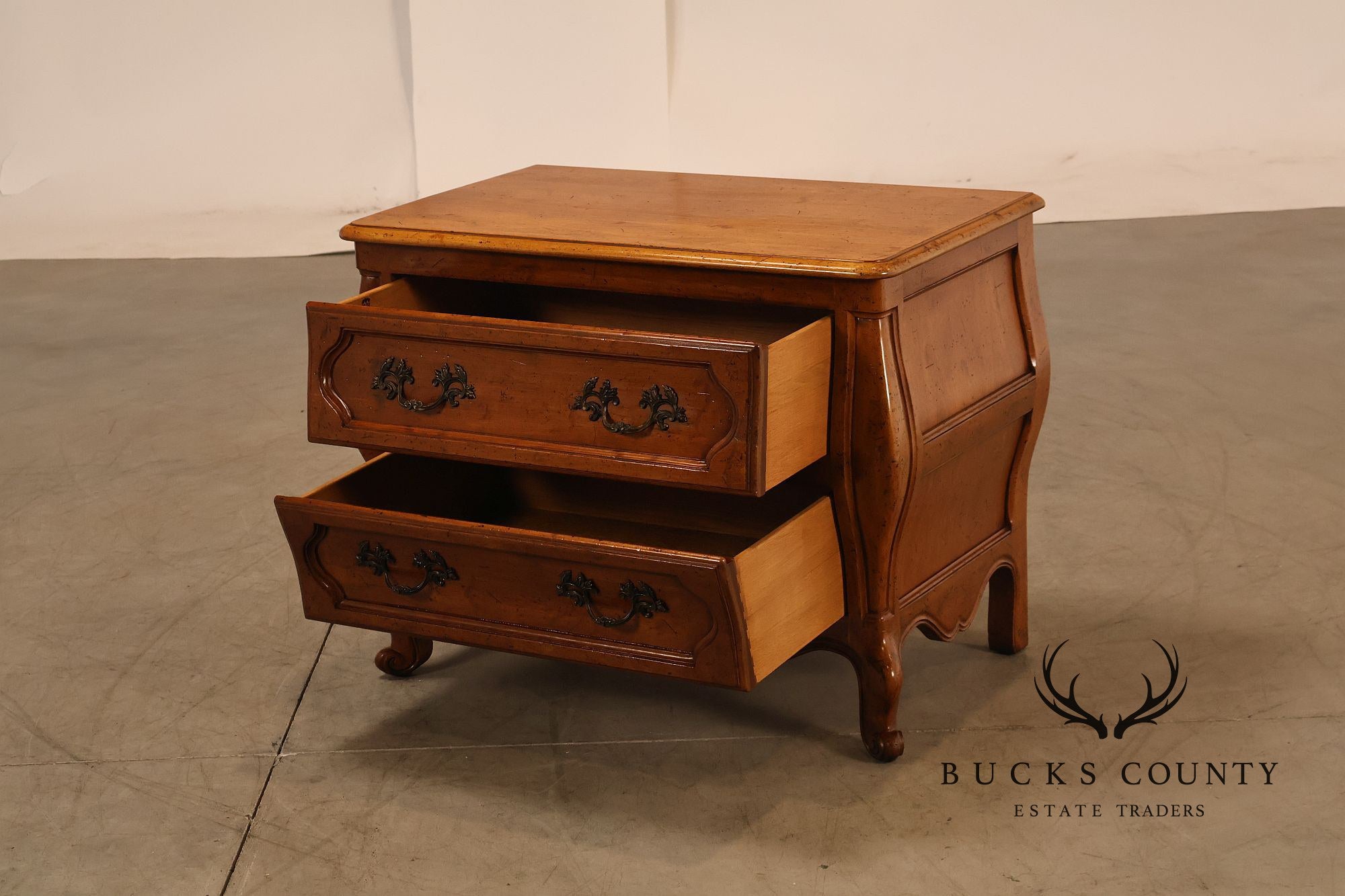 Baker Milling Road Pair Of French Country Nightstands Bombe Chests