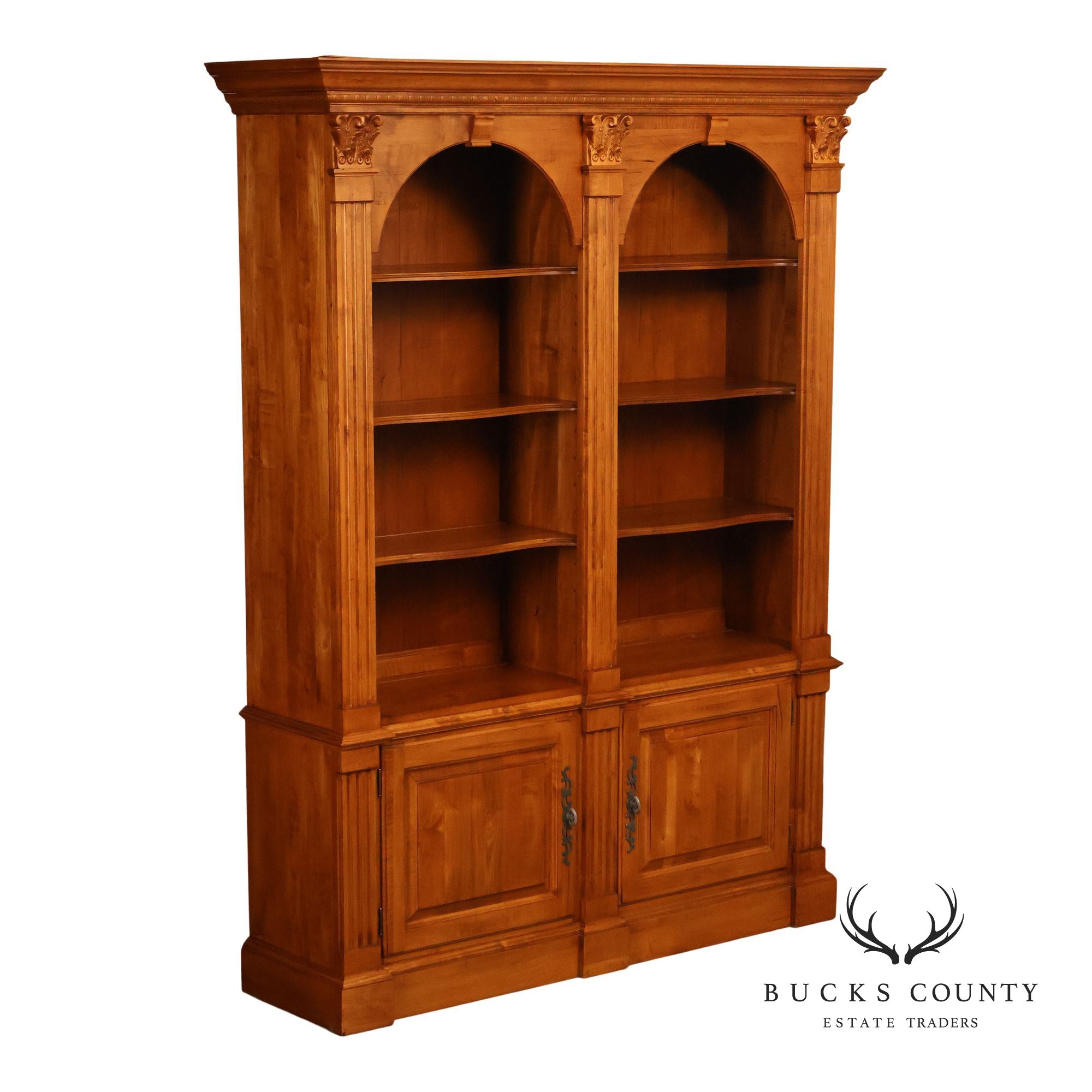 ETHAN ALLEN 'LEGACY' DOUBLE ARCHED BOOKCASE