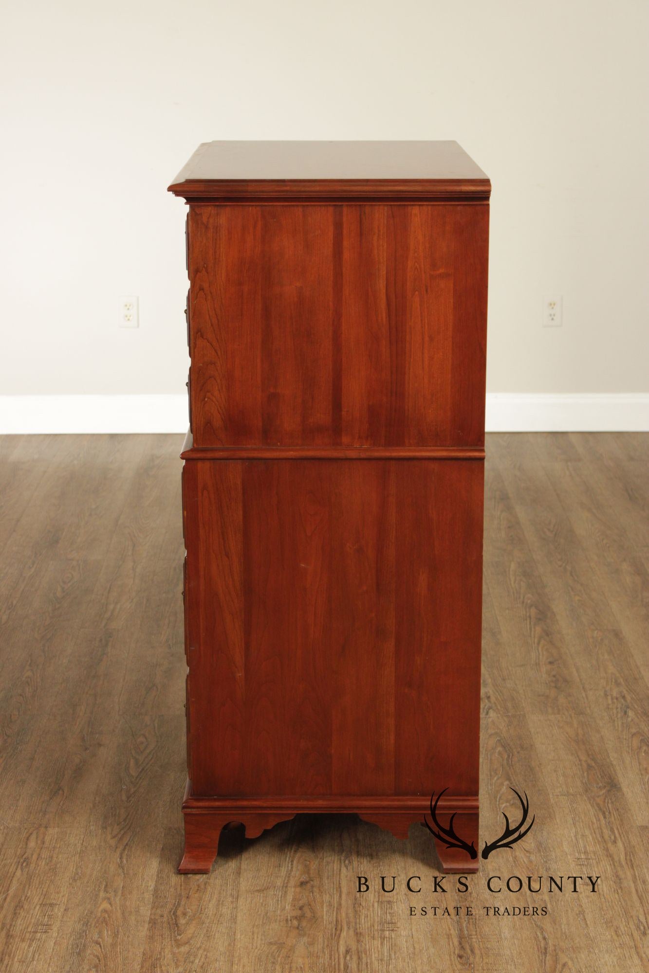 Kling Chippendale Style Cherry Chest on Chest