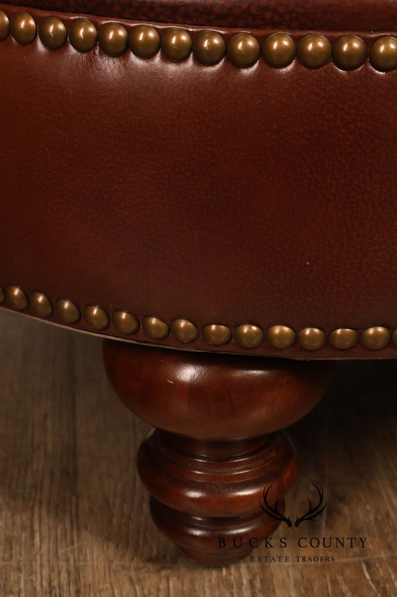 Bradington Young Traditional Style Leather Ottoman