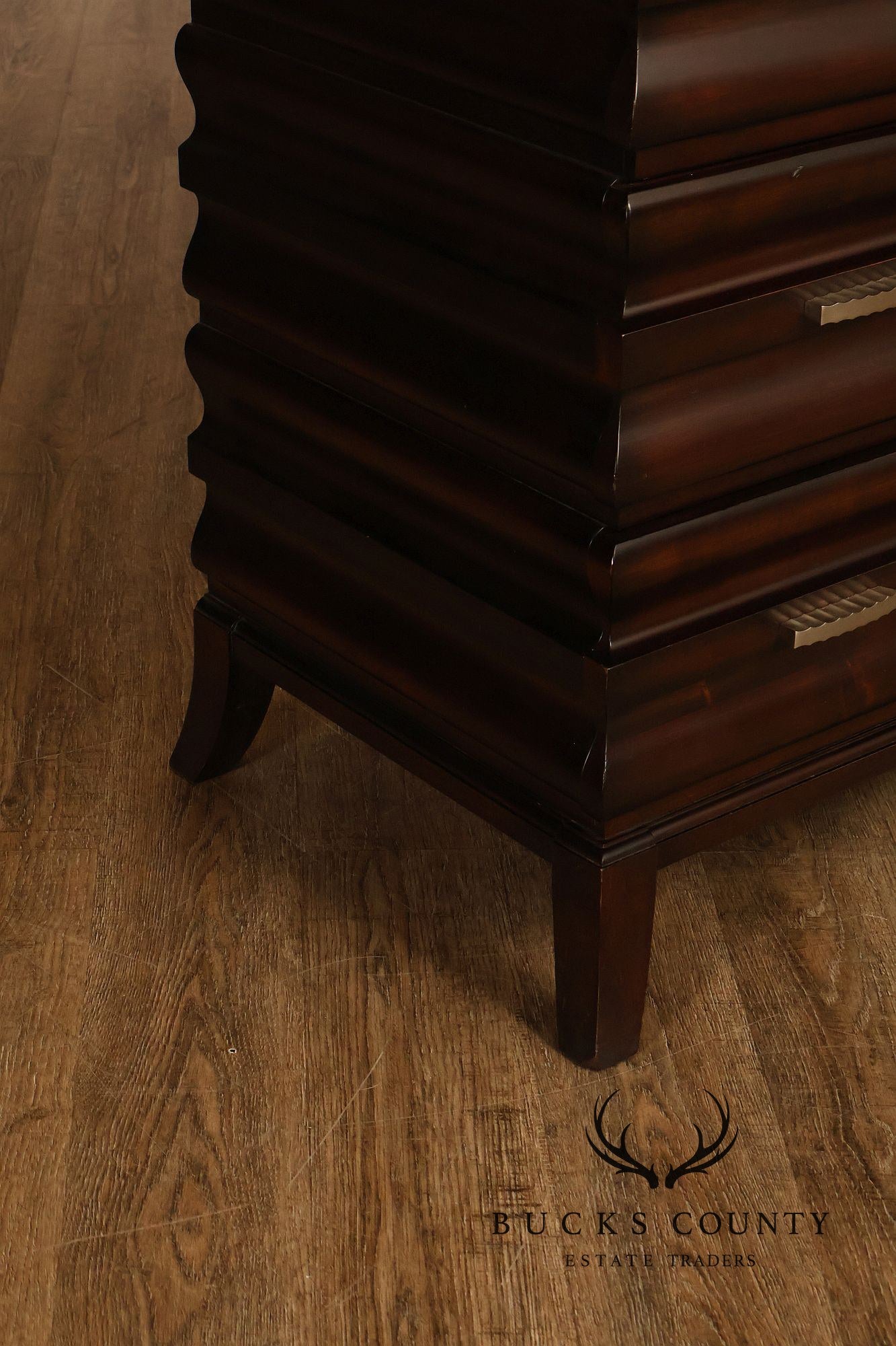 Hickory White Contemporary Ripple Front Three Drawer Chest