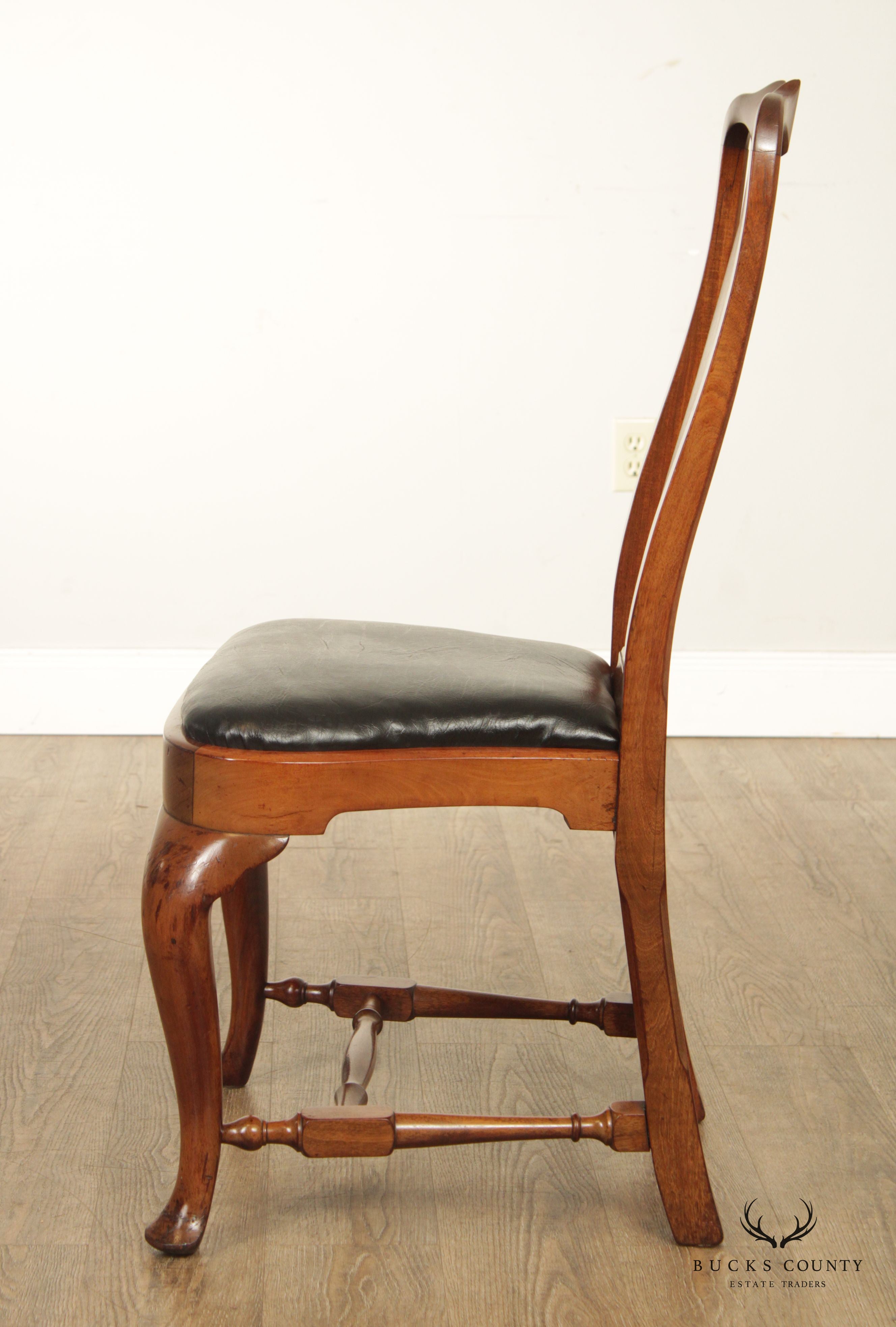 Queen Anne Style Vintage Custom Quality Set Eight Mahogany Dining Chairs