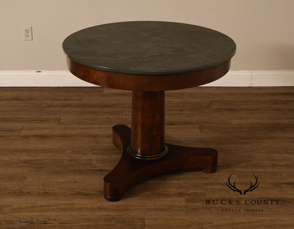 Williams Sonoma Empire Style 36” Round Stone Top Center Table