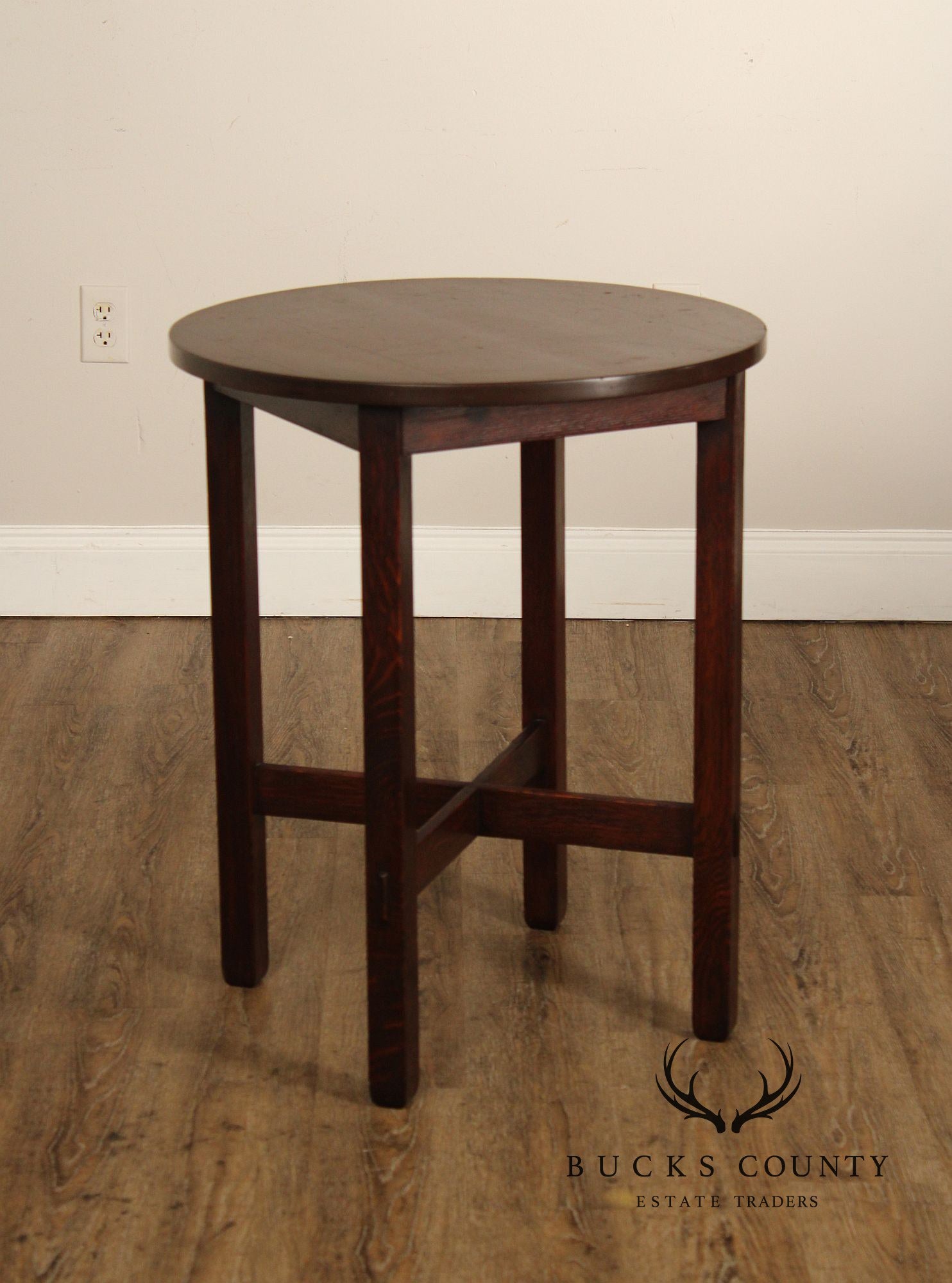 Antique Stickley Brothers Mission Oak 24 Inch Lamp Table