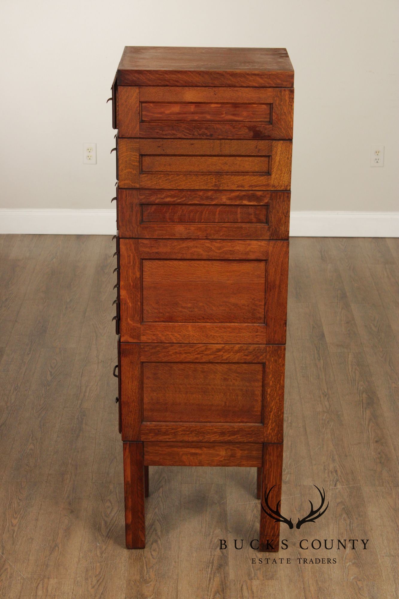 Shaw-Walker Oak File and Card Cabinet