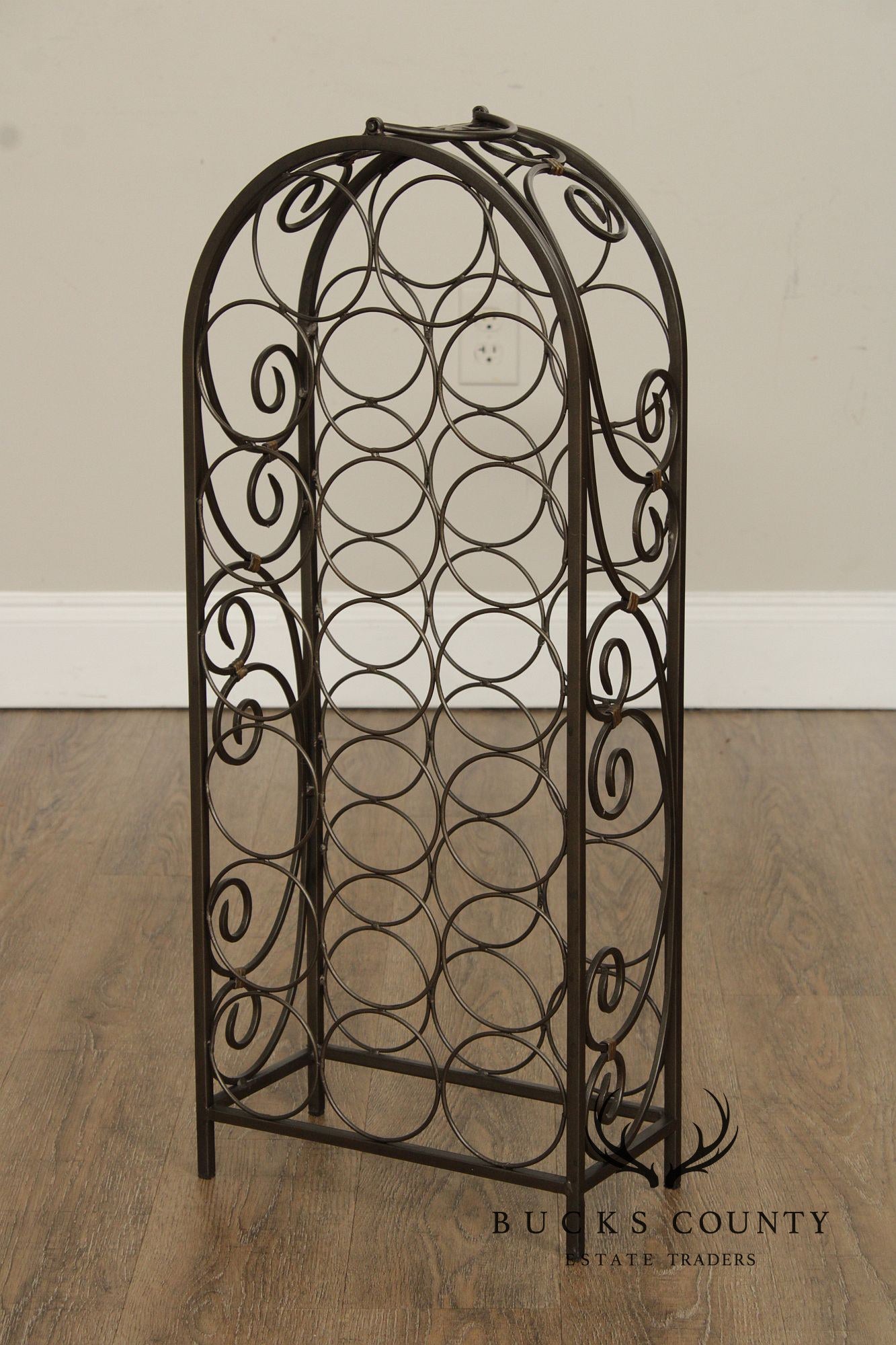 Arched 20-Bottle Iron Wine Rack