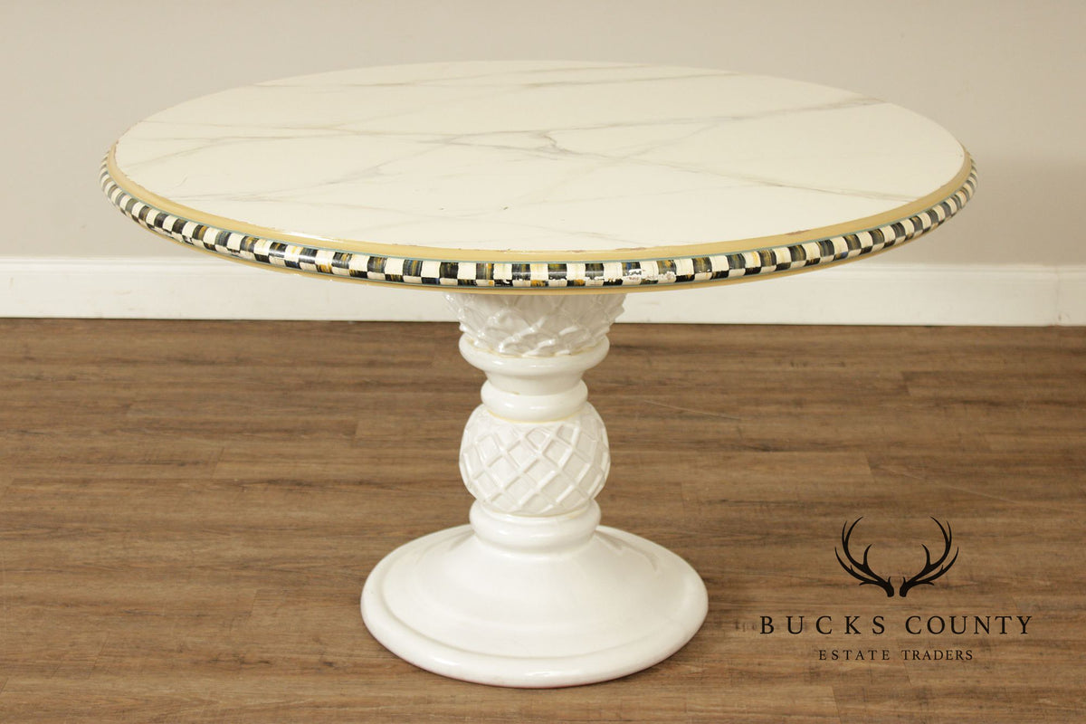 Mackenzie Childs Faux Marble Painted Center Table