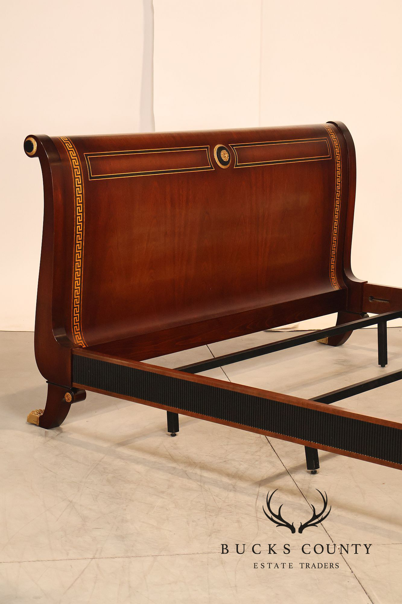 Mariner Fine Furniture Empire Style King Size Mahogany Sleigh Bed