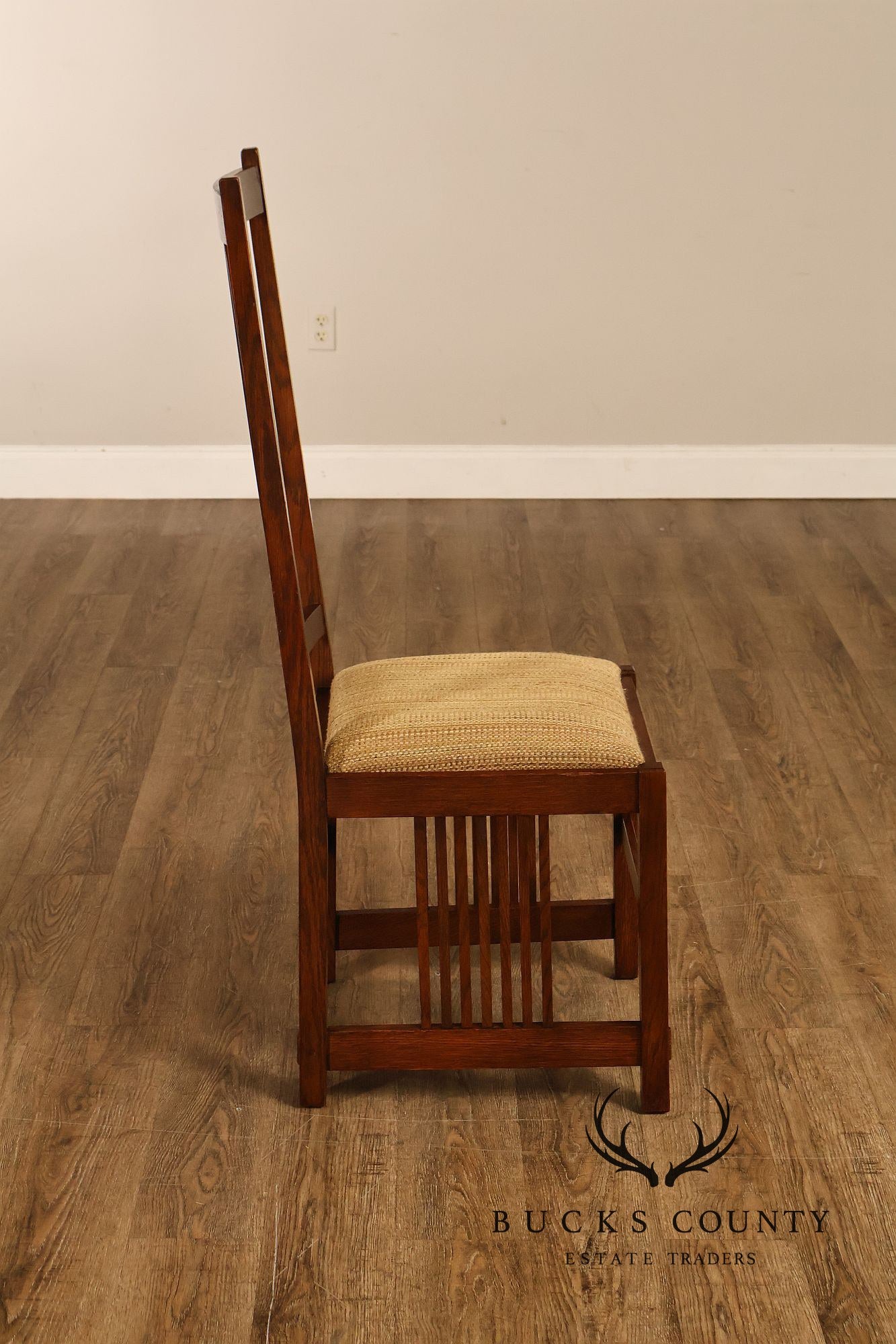 Stickley Mission Collection Pair of Oak Spindle Side Dining Chairs