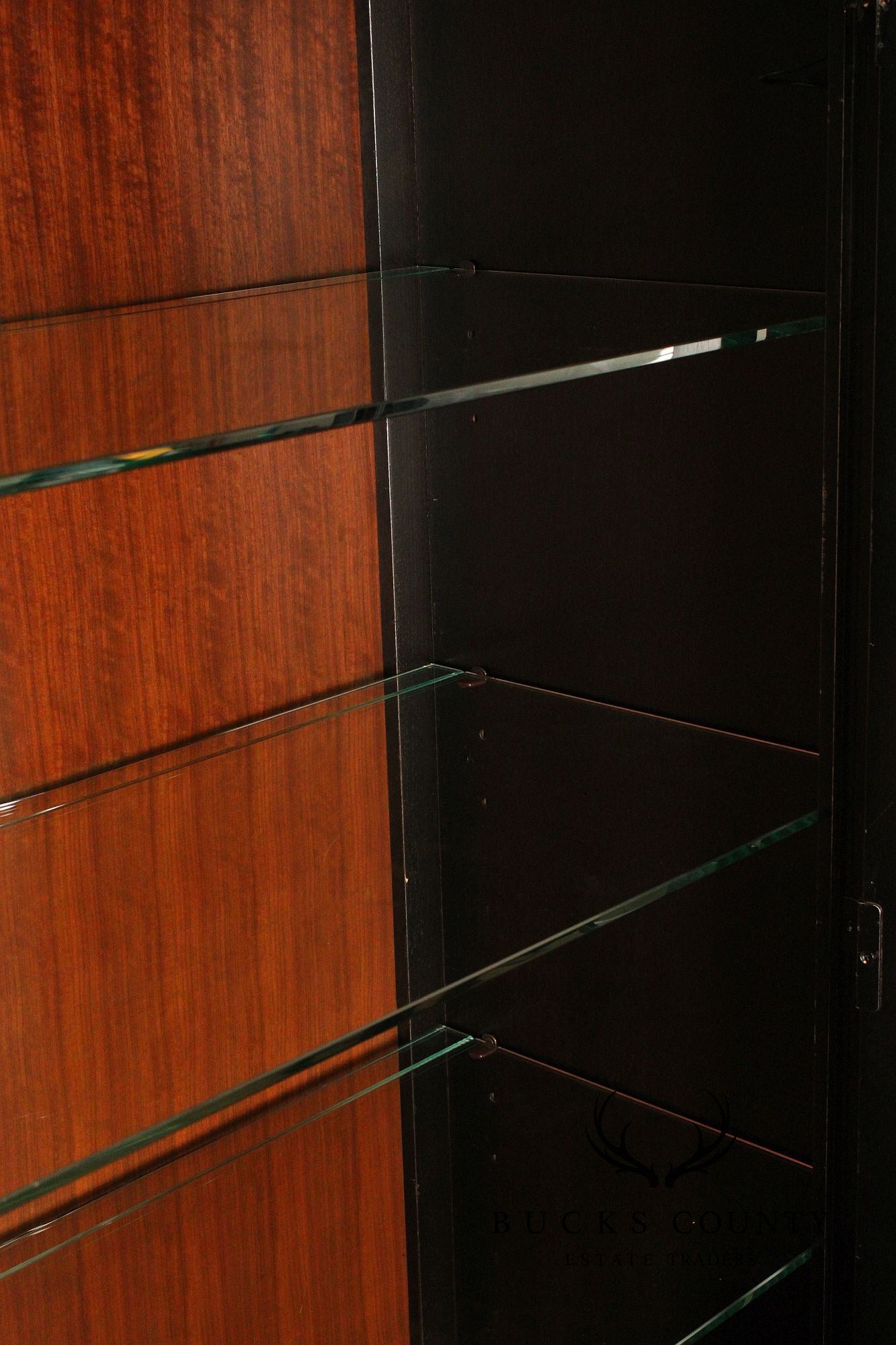 Tuscan Style Large Ebonized Display Cabinet