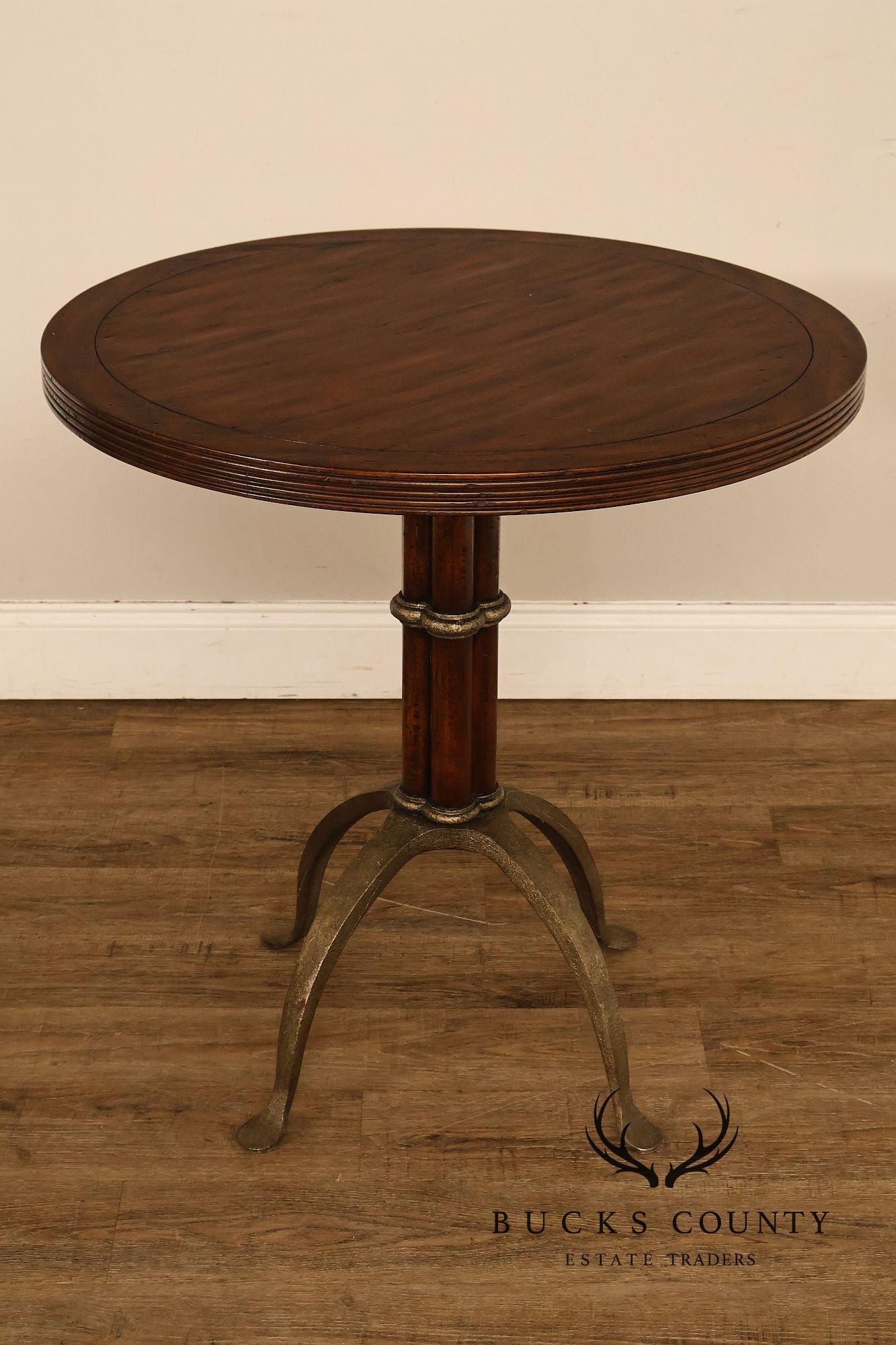Theodore Alexander Pair Of Round L'Usine Bistro Accent Tables