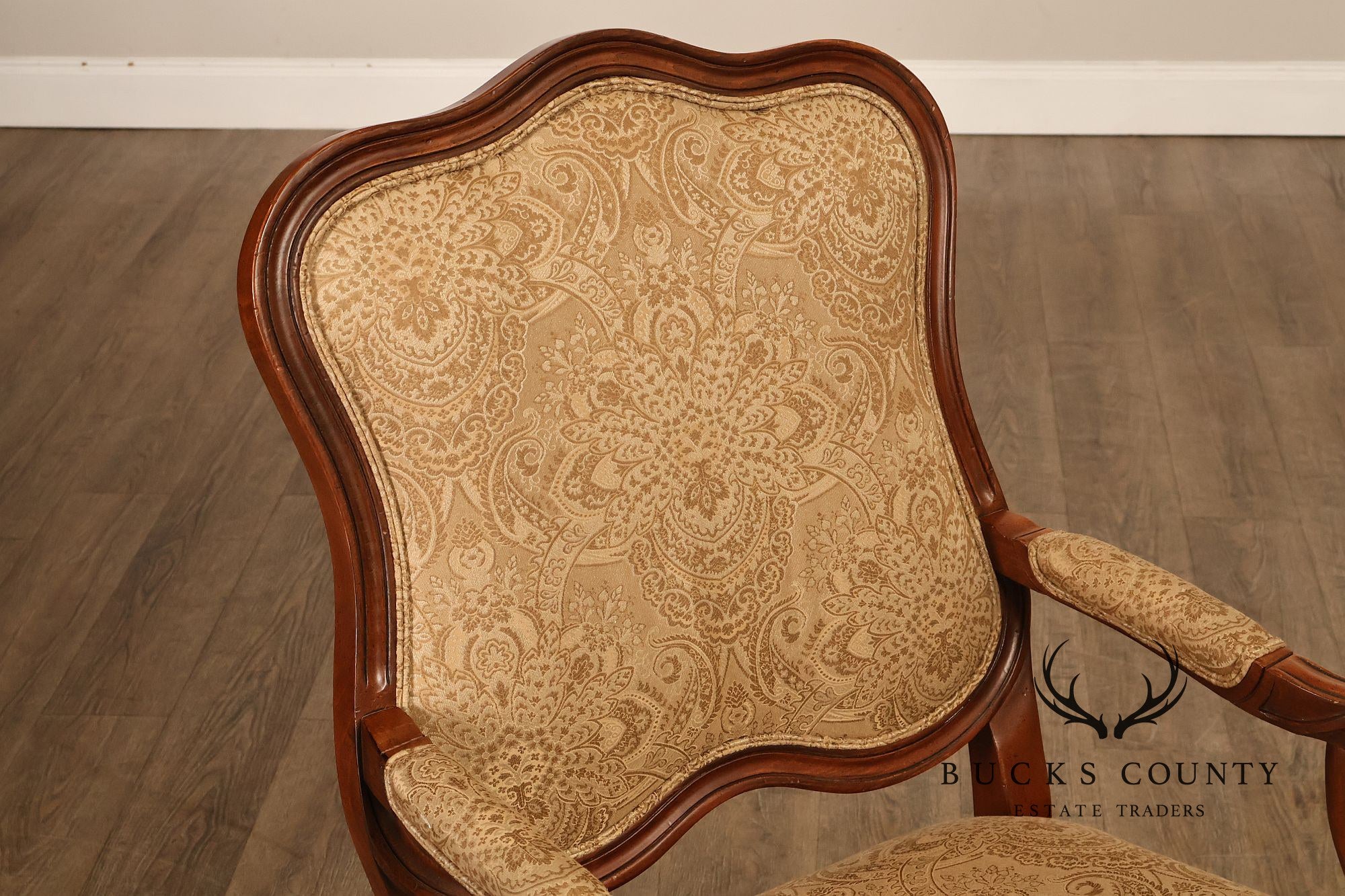Ethan Allen French Louis XV Style Pair of Fauteuil Armchairs