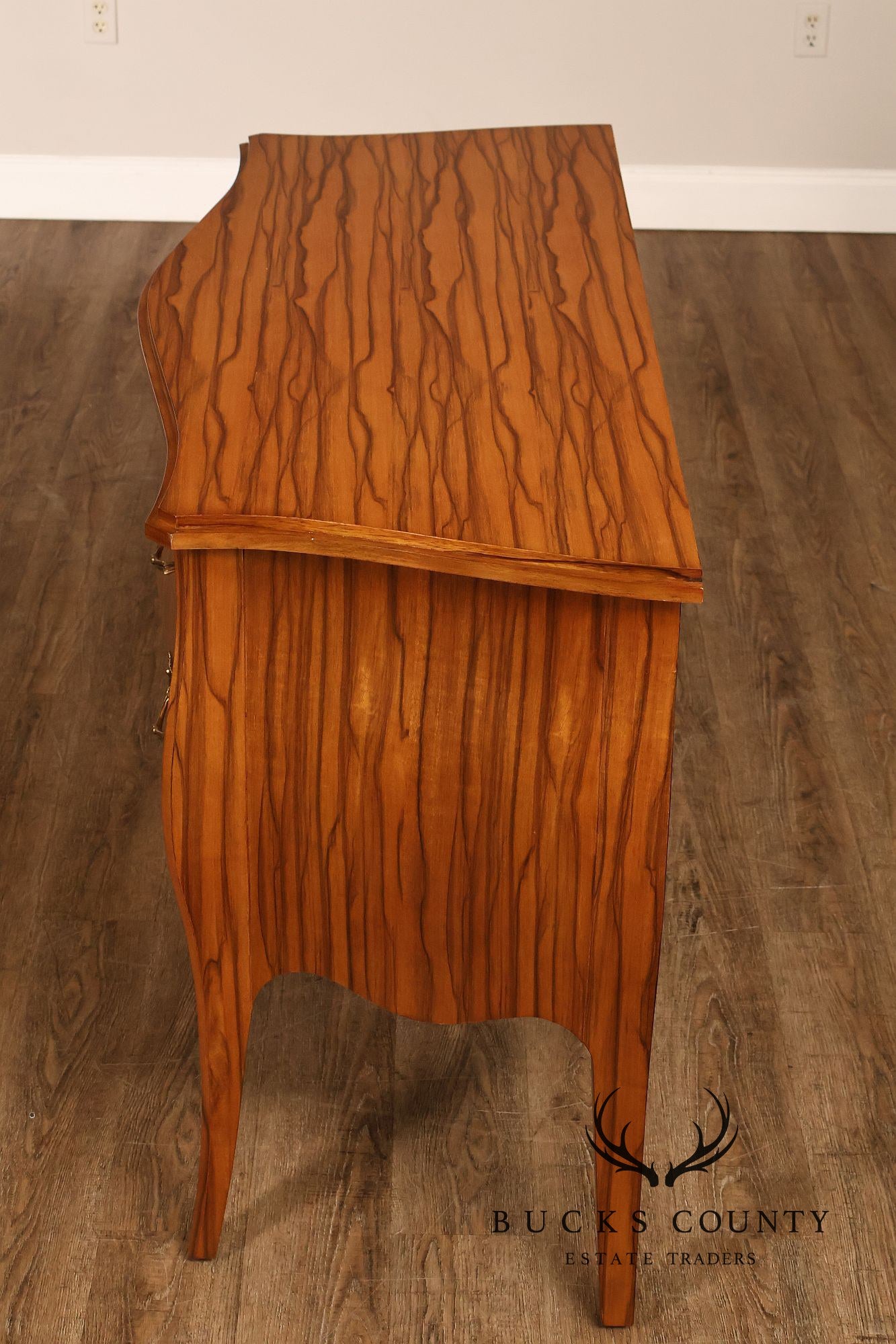 Theodore Alexander French Louis XV Style Two Drawer Bombe Commode