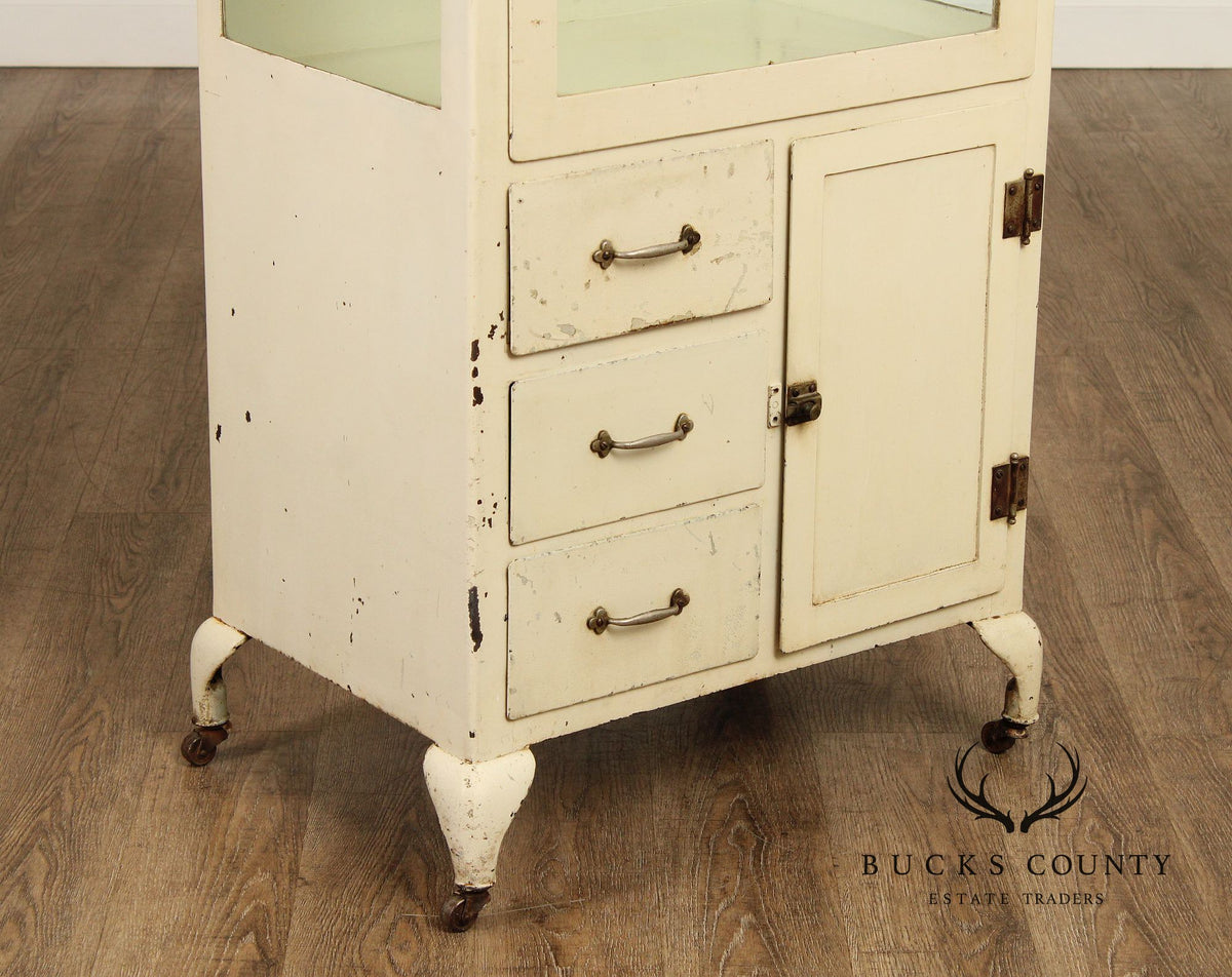 Vintage Enameled Steel Medical Cabinet