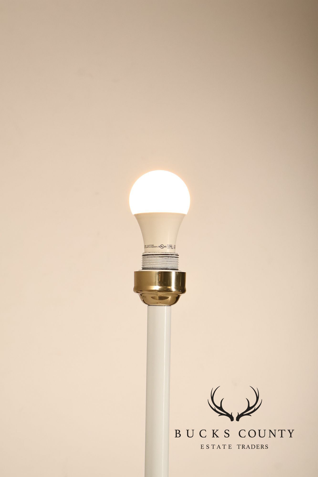 Pair of Brass Candlestick Style Table Lamps with Black Faux Alligator Shades