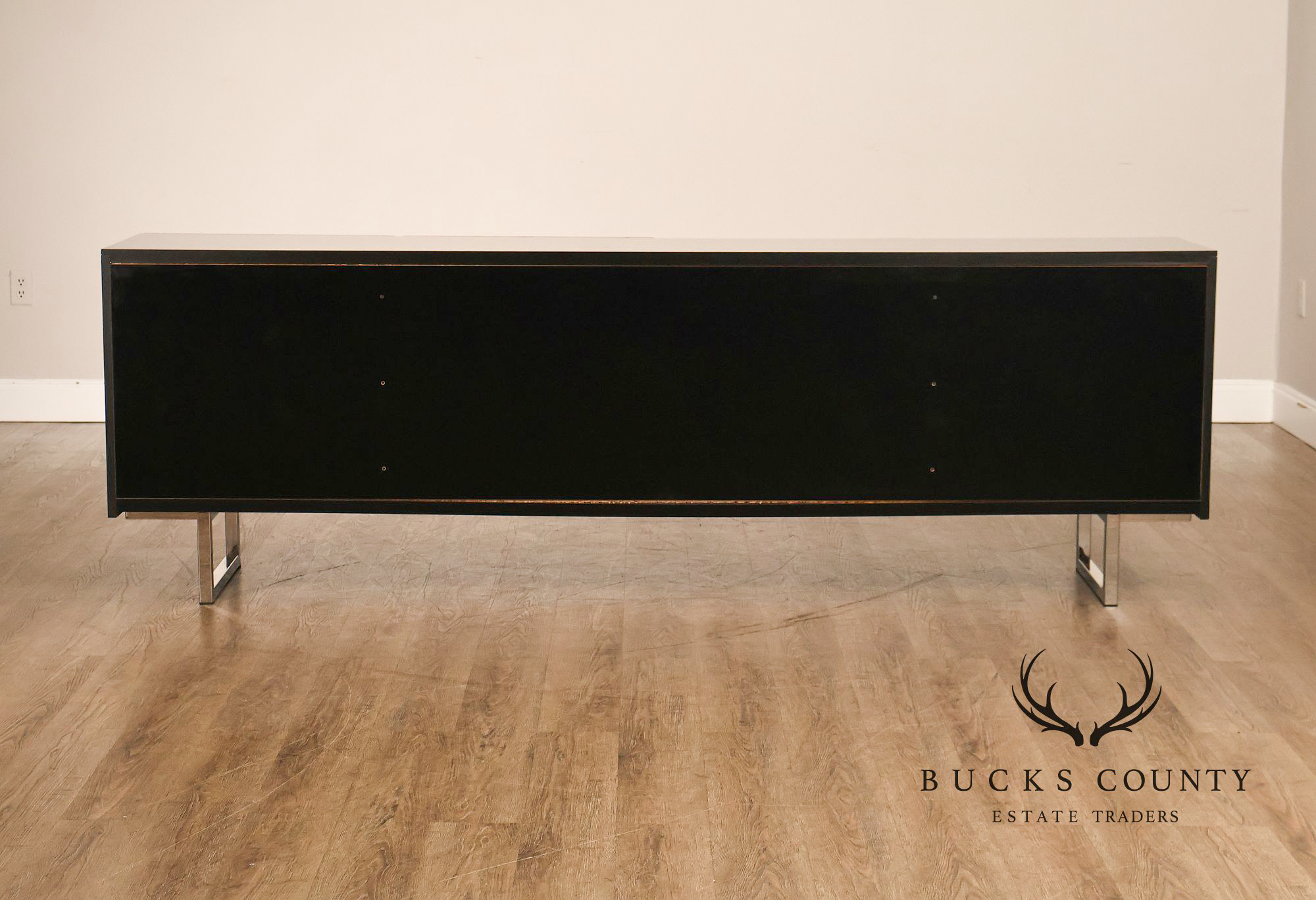 Mid Century Modern Black Top Credenza