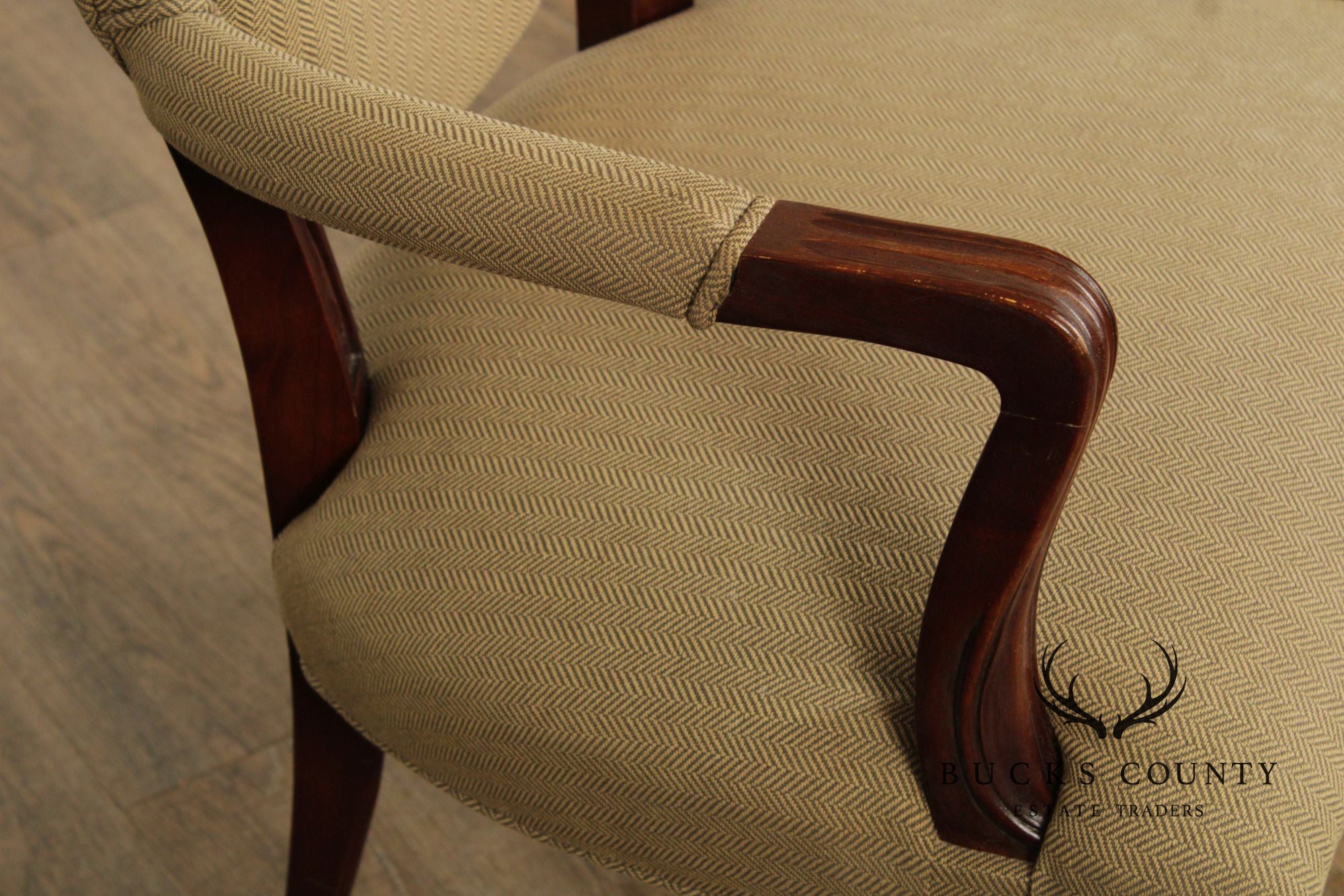 Century Furniture Italian Neoclassical Style Carved Frame Armchair