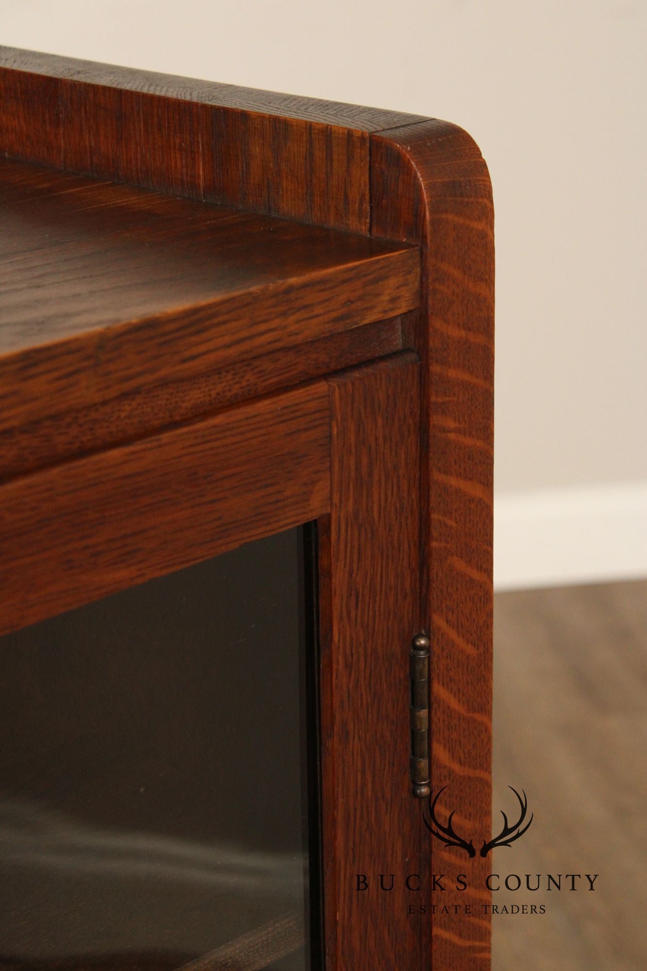 Antique Mission Oak Two-Door Bookcase