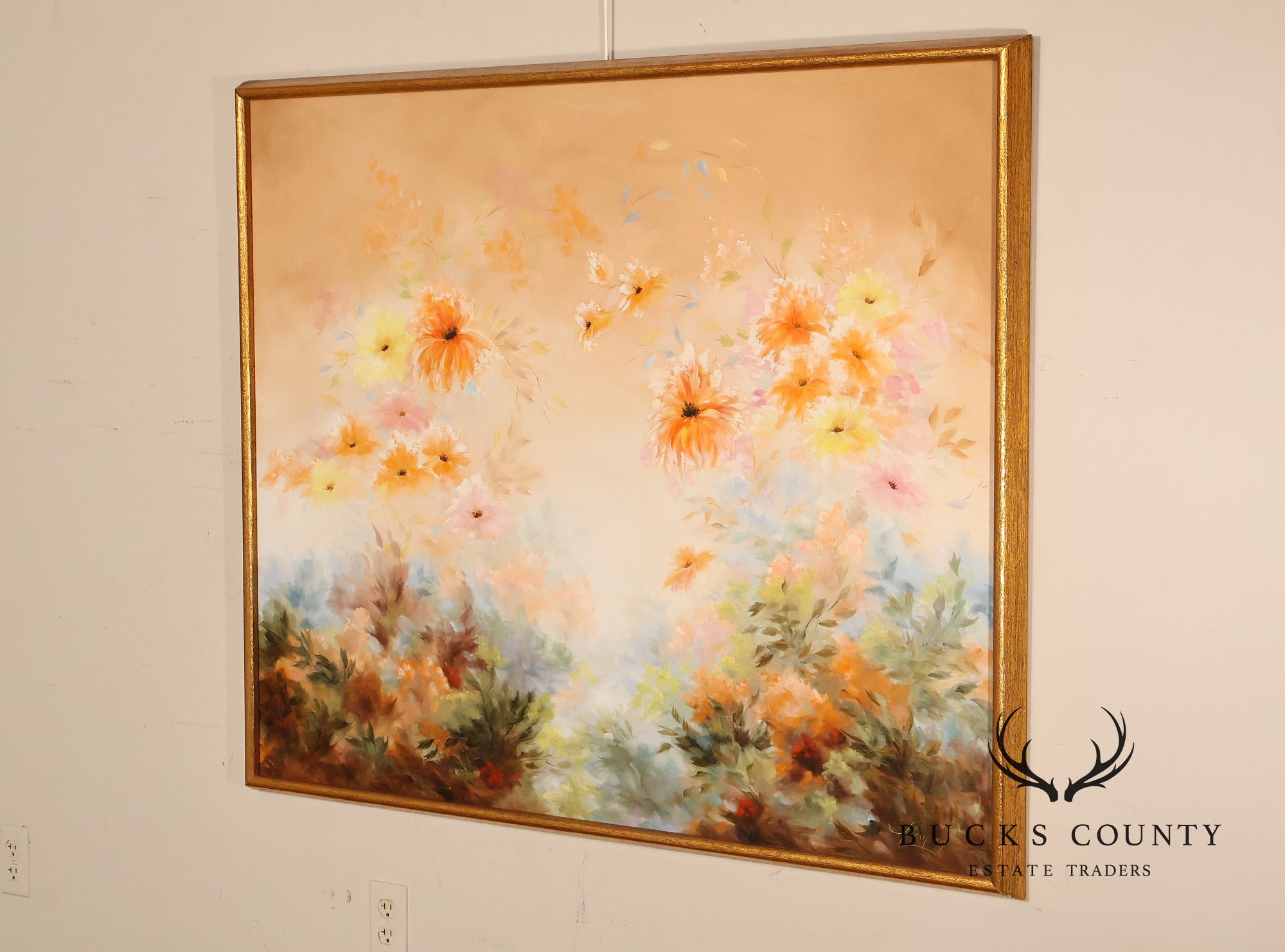 Shirley Fleming Large Floral Oil Painting