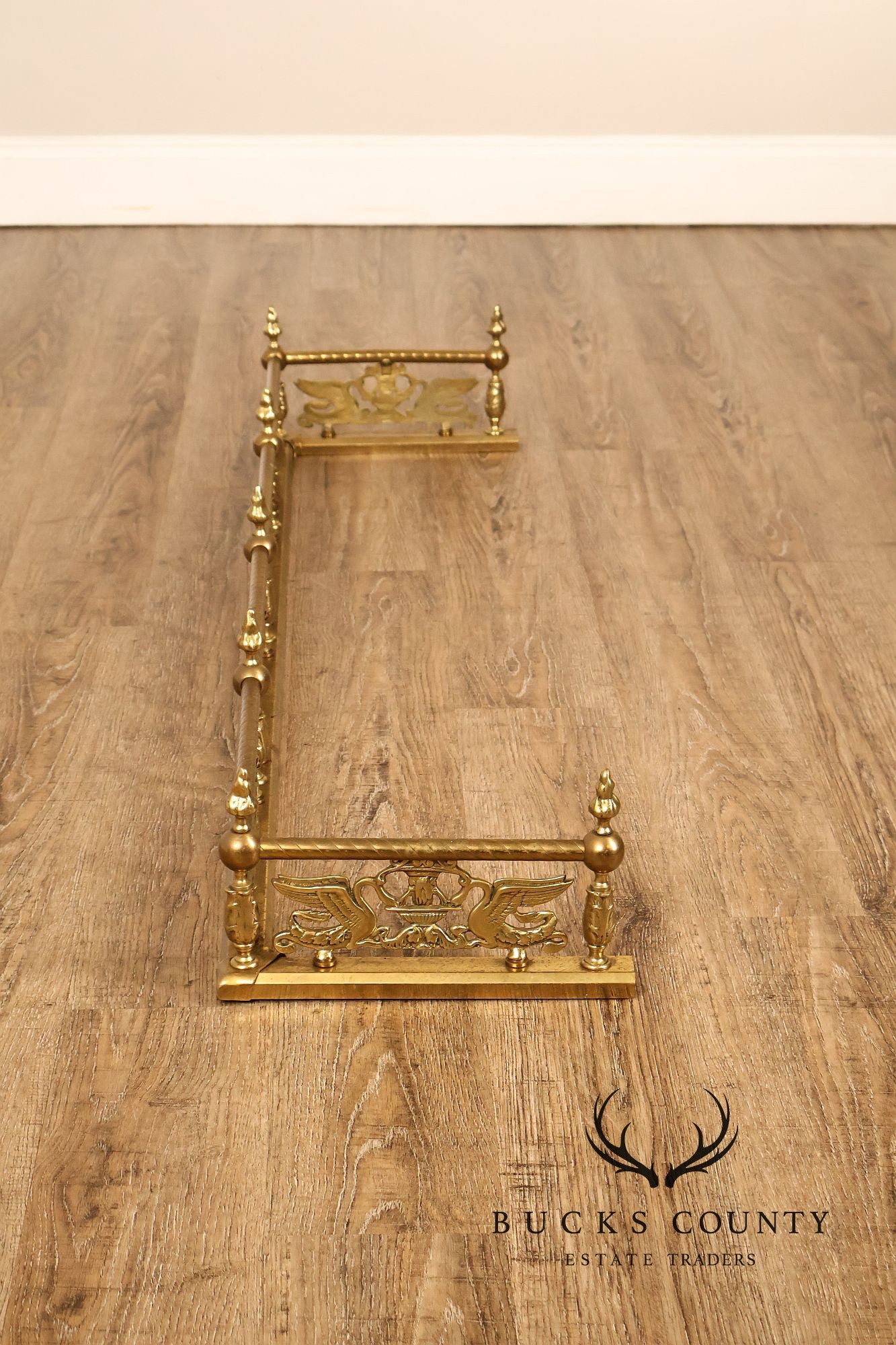 Neoclassical Style Brass Fireplace Fender