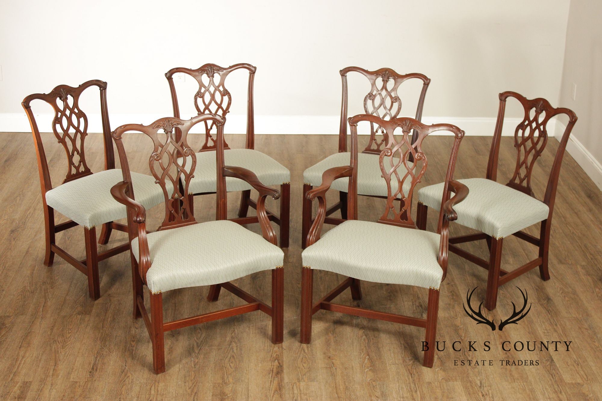 Chippendale Style Set of Six Mahogany Dining Chairs