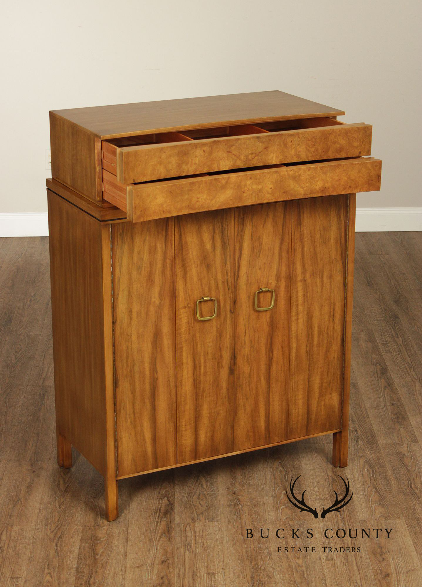 Widdicomb Mid-Century Modern Walnut & Burl Gentleman’s Chest