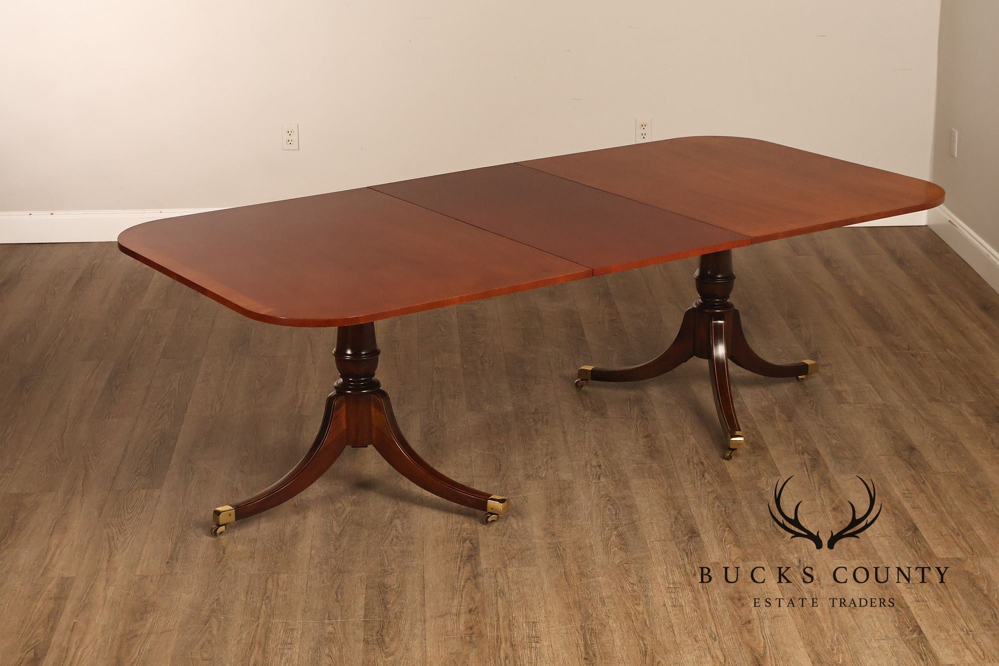 Federal Style Double Pedestal Mahogany Dining Table