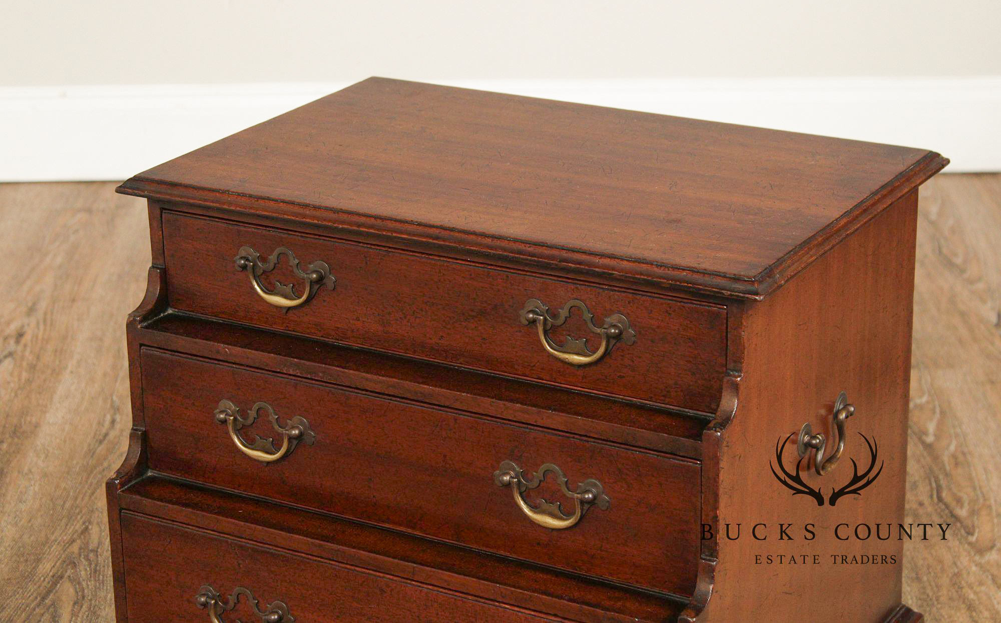 English George III Style Mahogany Three-Drawer Chest Side Table