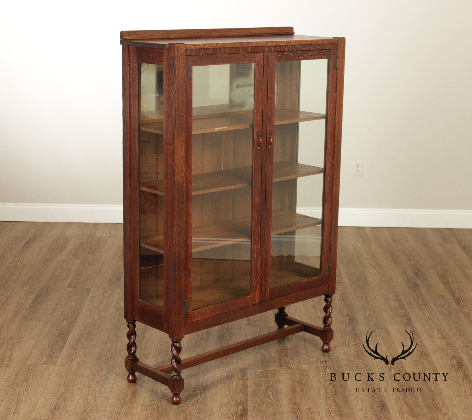 Stickley Brothers Antique Mission Oak Glass China Cabinet