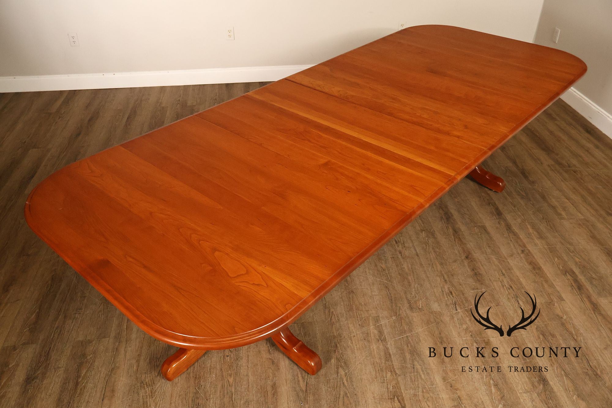Amish Made Cherry Dining Table With Four Leaves