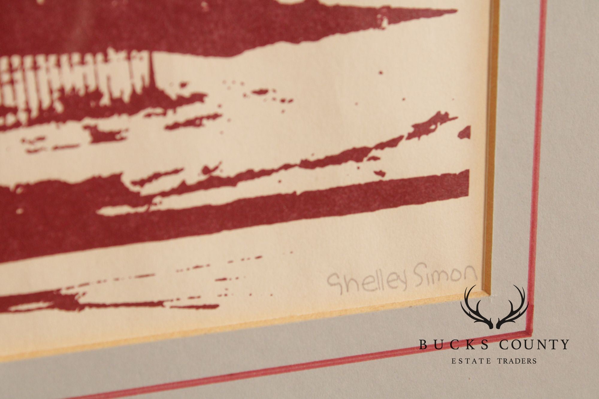 Shelley Simon Framed Linocut, Historic Cape May Douglas Gregory House