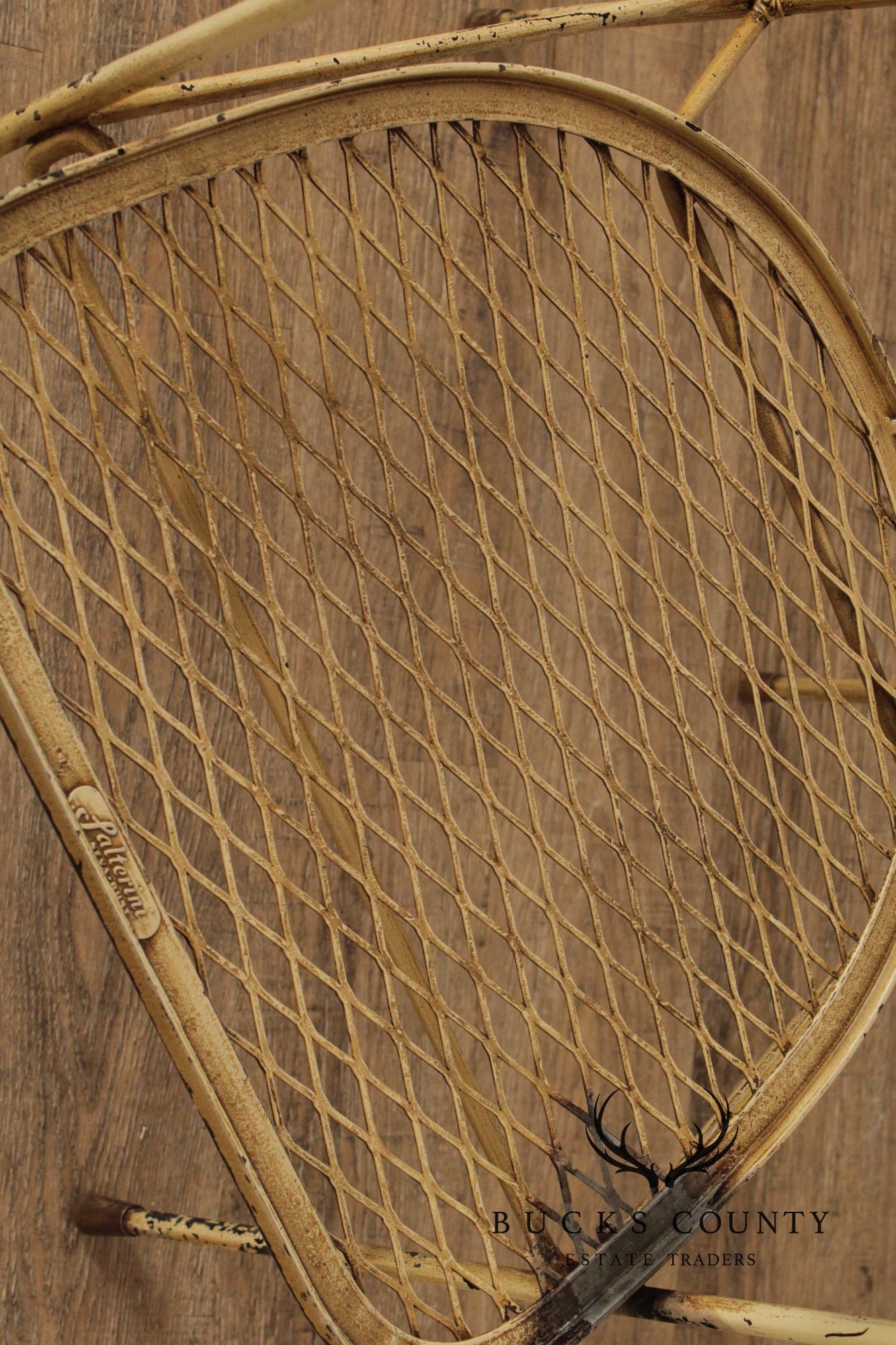 Salterini Mid Century Modern Set of Four Wicker And Iron Side Chairs