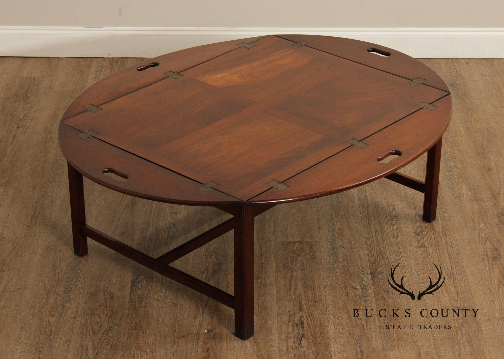 Vintage English Mahogany Butler's Tray Coffee Table
