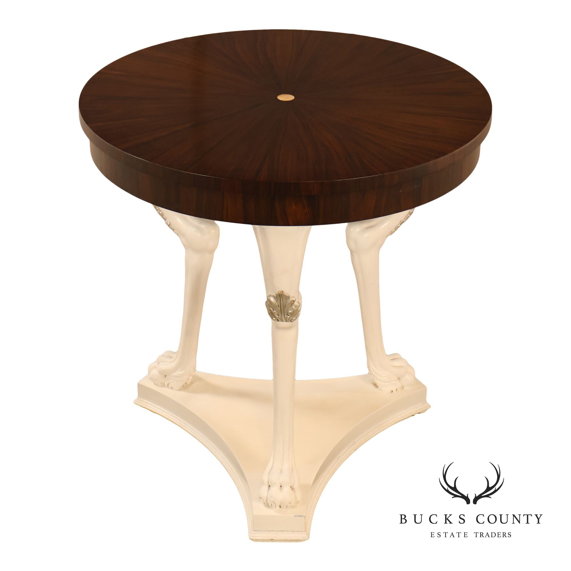 Italian Empire Style Rosewood and Painted Round Table by Rho Mobili D’Epoca