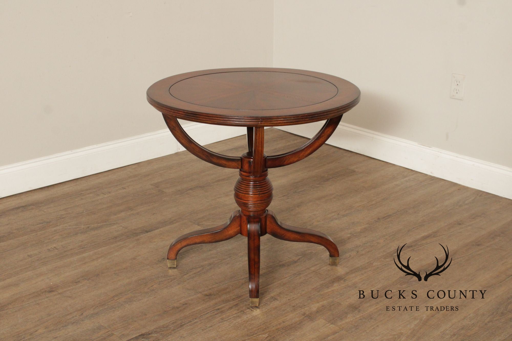 Regency Style Mahogany Round Top Side Table