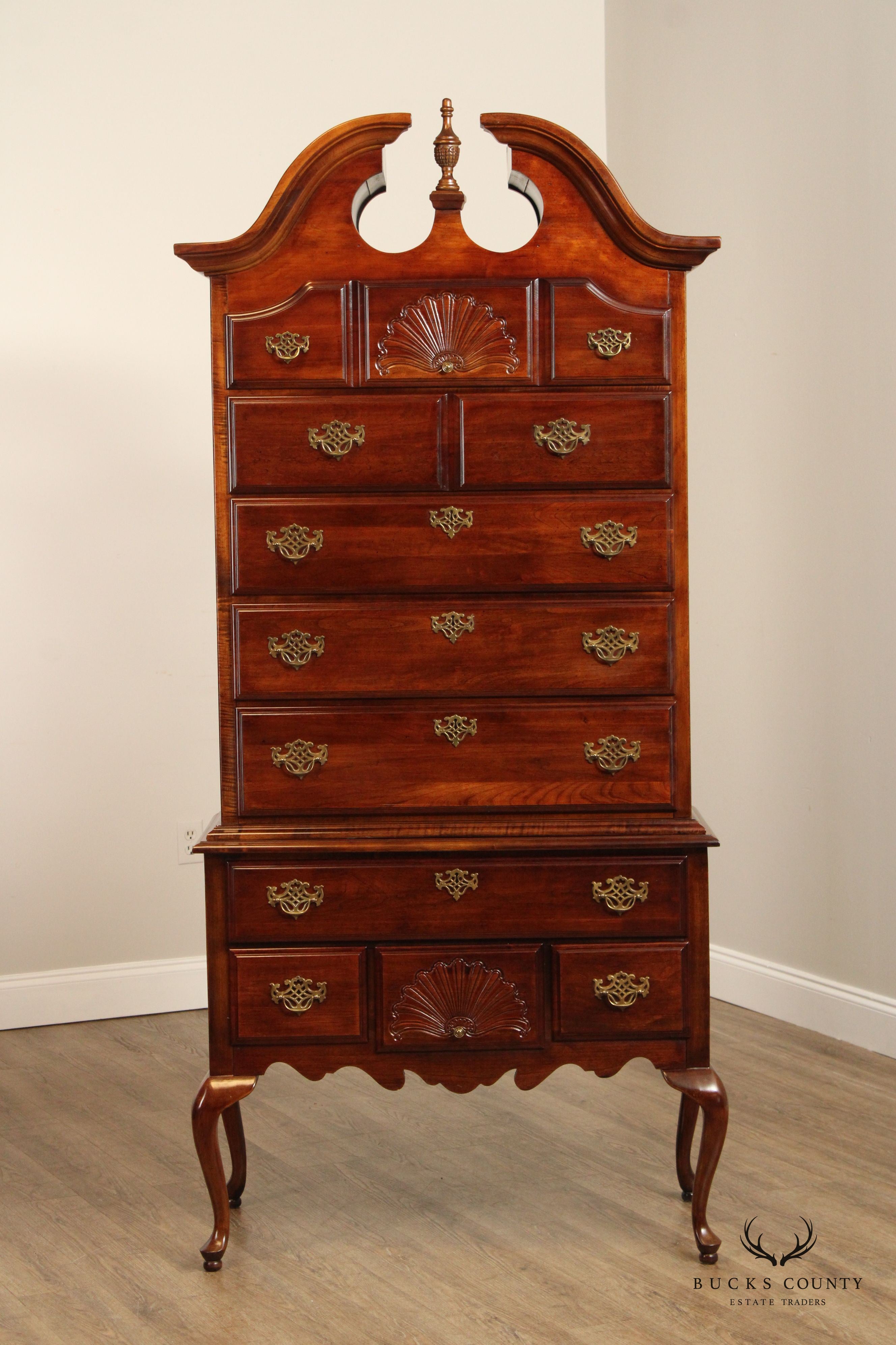 American Drew Queen Anne Style Cherry Highboy Chest