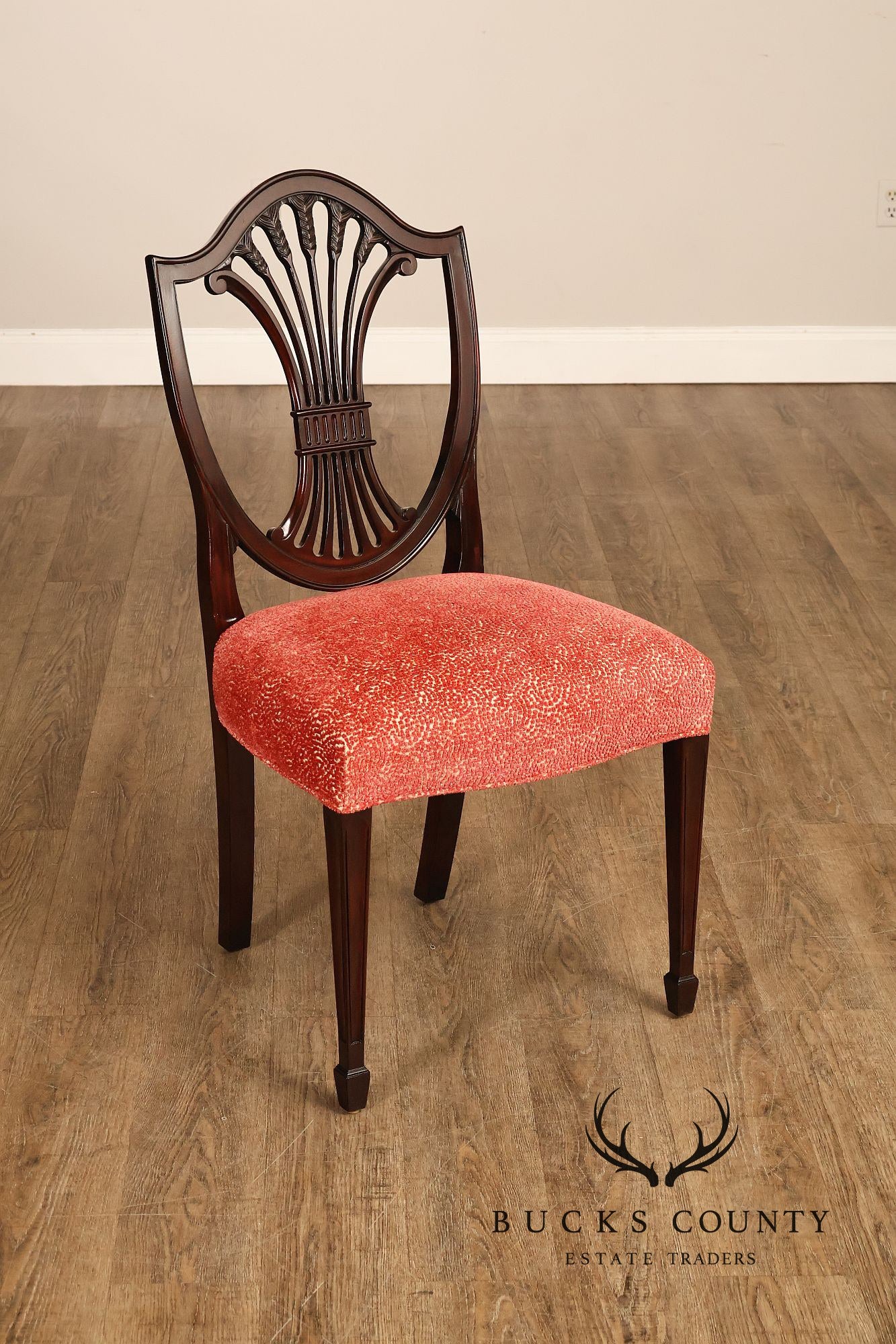 Stickley Federal Mahogany Set Of Eight Shield Back Dining Chairs